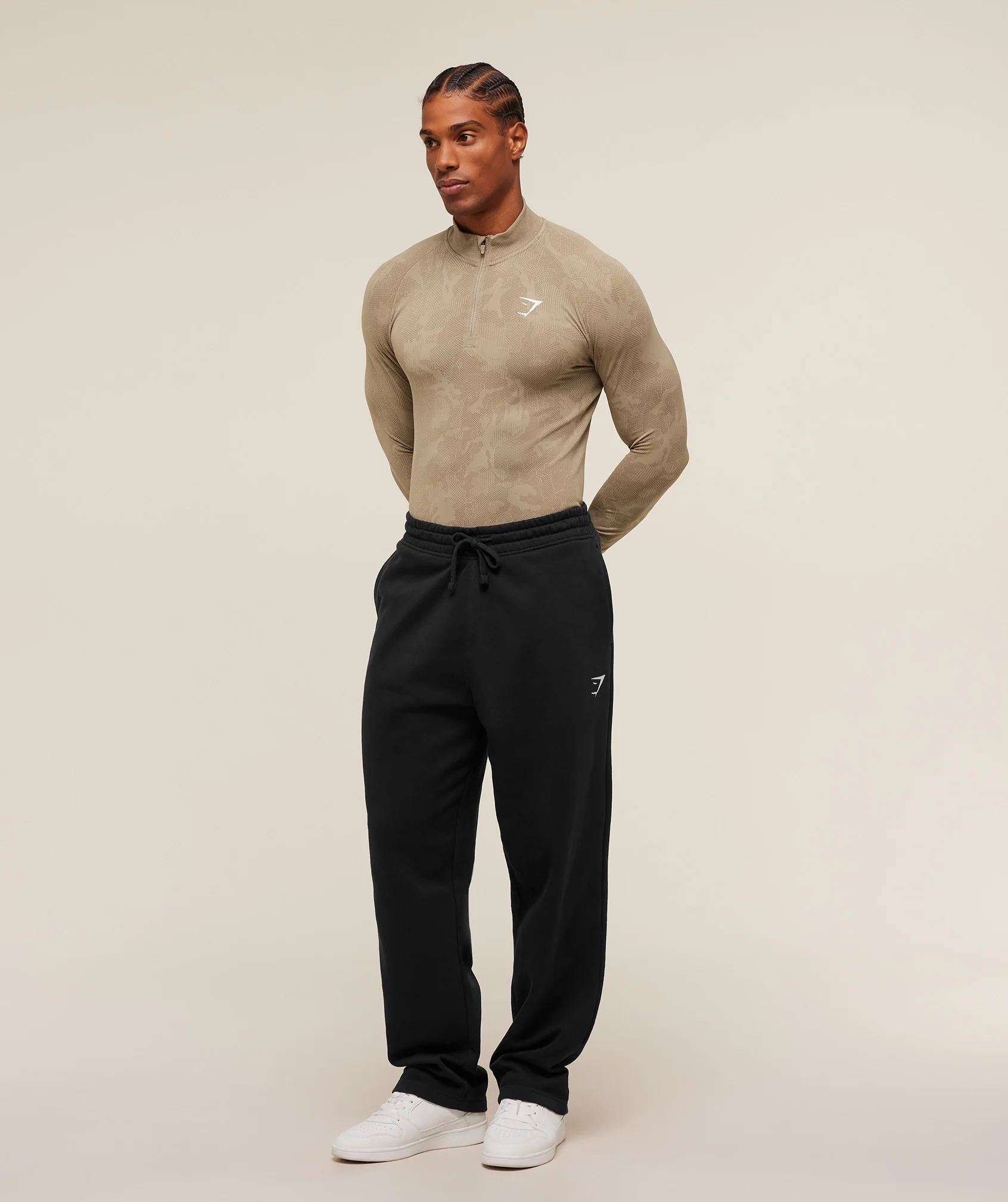 Gymshark Geo Seamless 1/4 Zip - Cement Brown/Soul Brown - Image 4