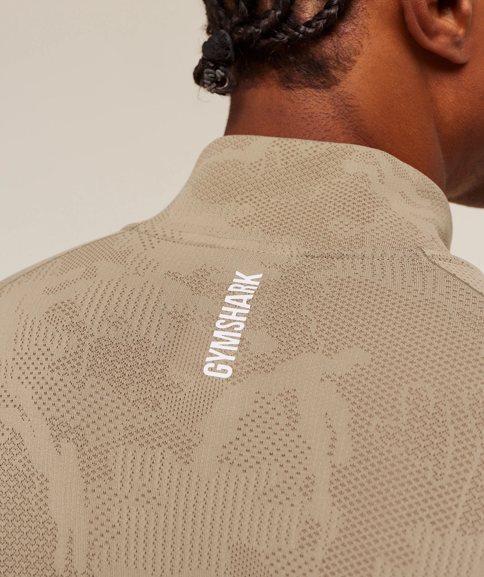 Gymshark Geo Seamless 1/4 Zip - Cement Brown/Soul Brown - Image 6
