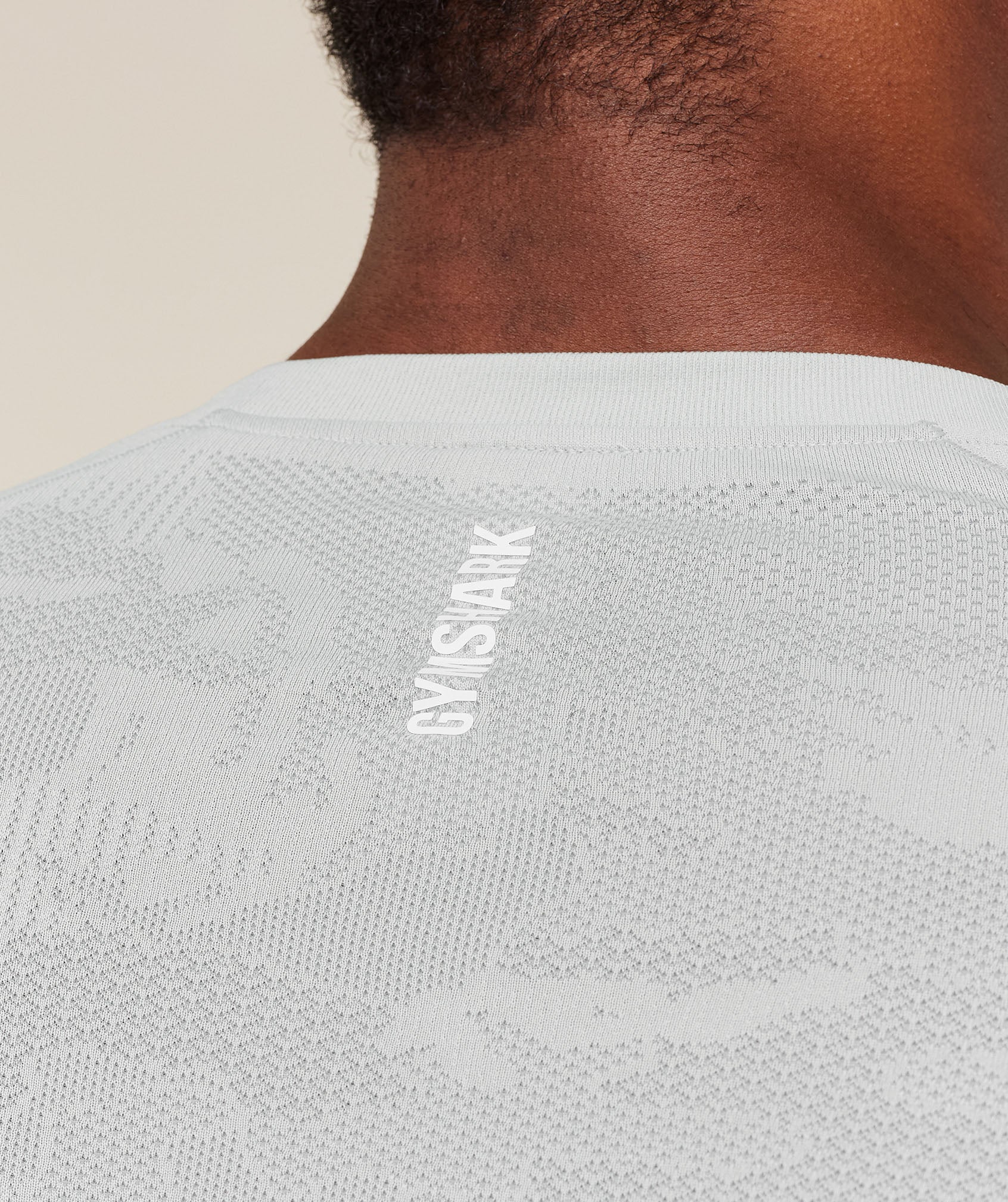 Gymshark Geo Seamless Long Sleeve T-Shirt - Light Grey/Smokey Grey - Image 6