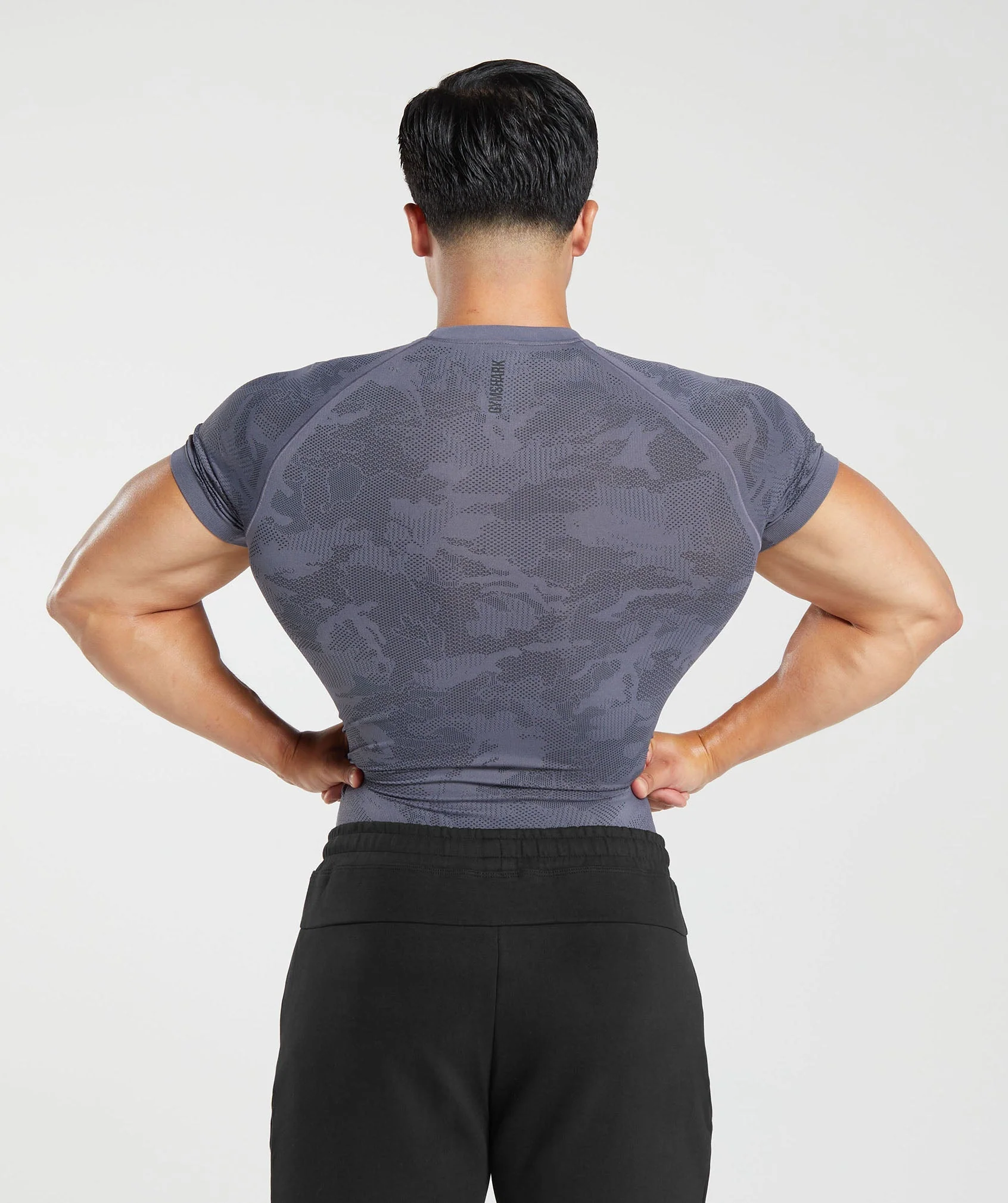 Gymshark Geo Seamless T-Shirt - Dewberry Purple/Black - Image 2