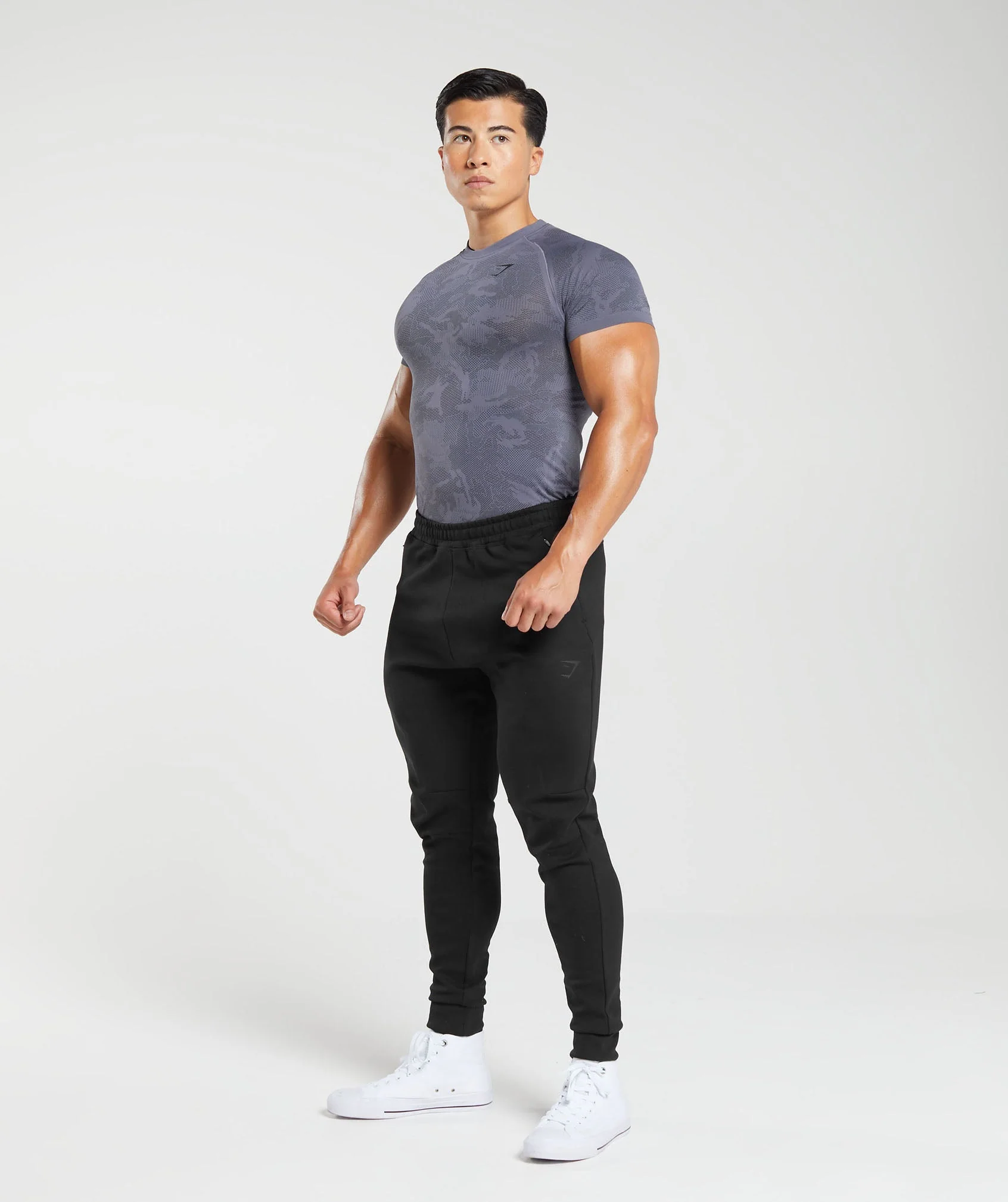 Gymshark Geo Seamless T-Shirt - Dewberry Purple/Black - Image 4