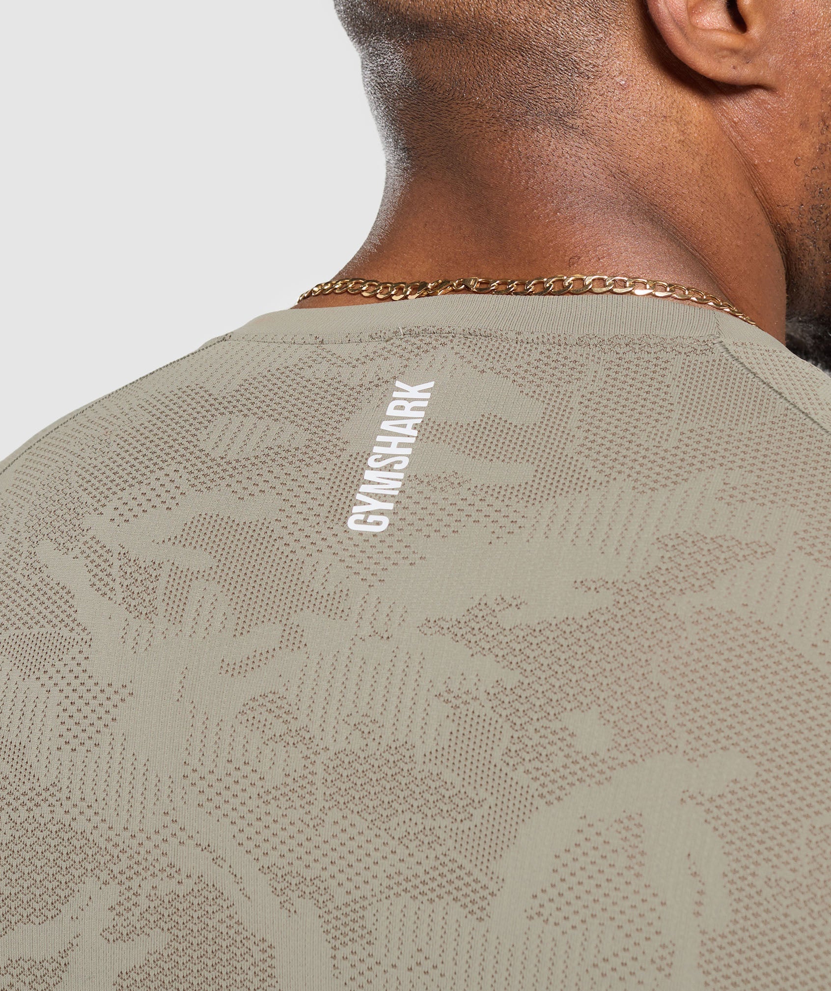 Gymshark Geo Seamless T-Shirt - Linen Brown/Camo Brown - Image 7