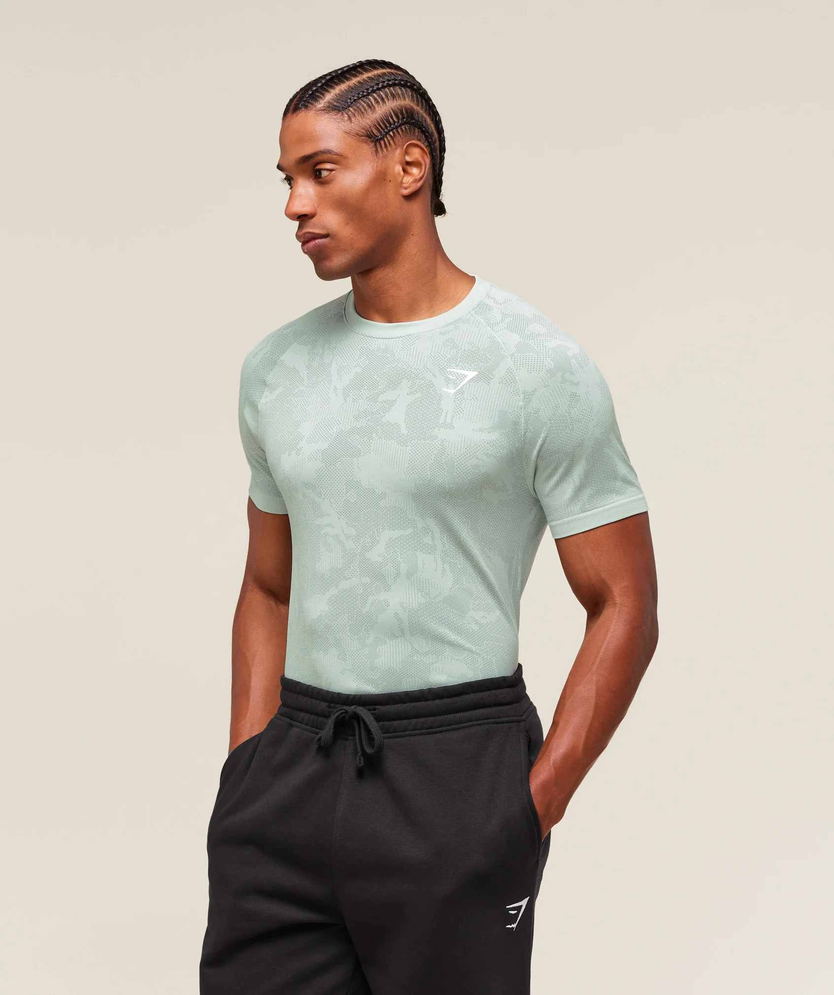 Gymshark Geo Seamless T-Shirt - Morning Blue/Celeste Blue - Image 3