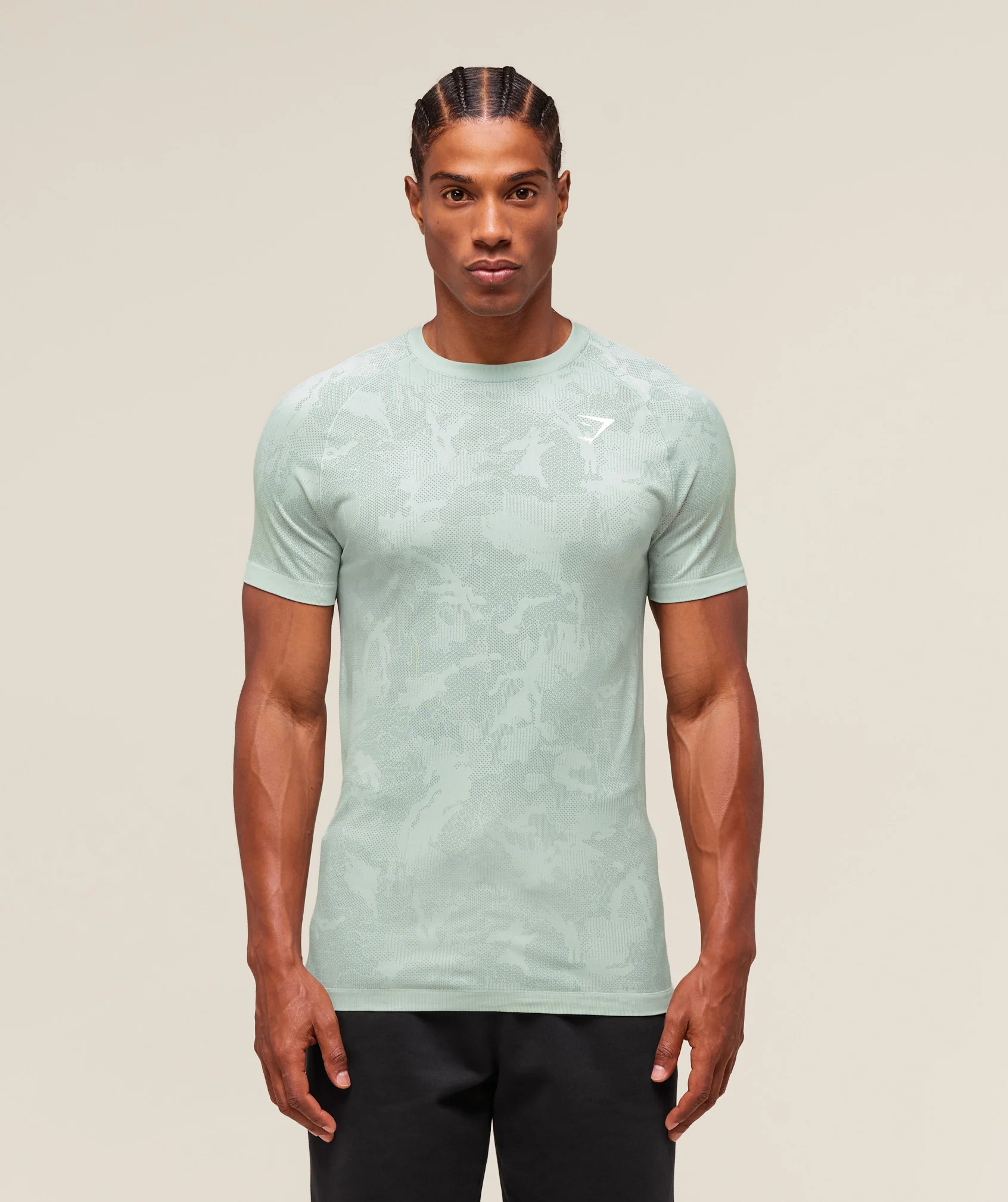Gymshark Geo Seamless T-Shirt - Morning Blue/Celeste Blue - Image 4