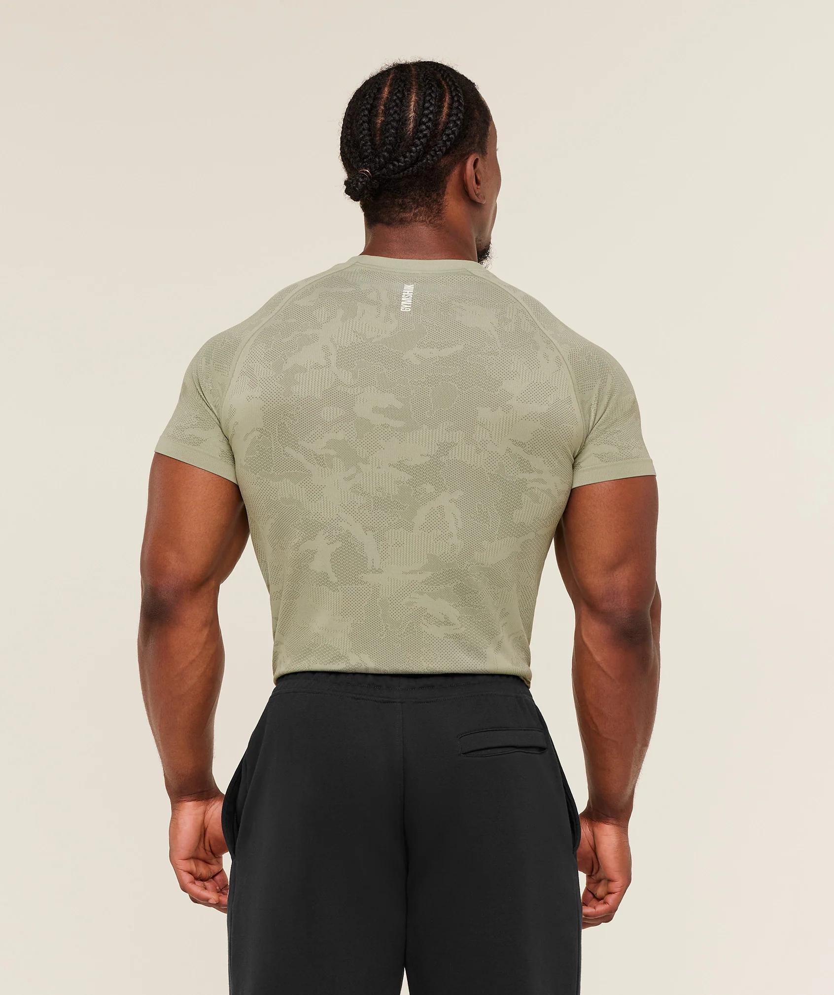 Gymshark Geo Seamless T-Shirt -  Haze Green /  Unit Green - Image 2
