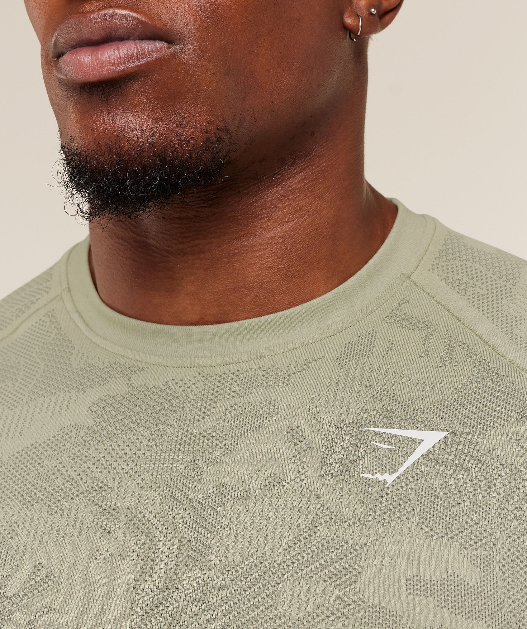 Gymshark Geo Seamless T-Shirt -  Haze Green /  Unit Green - Image 5