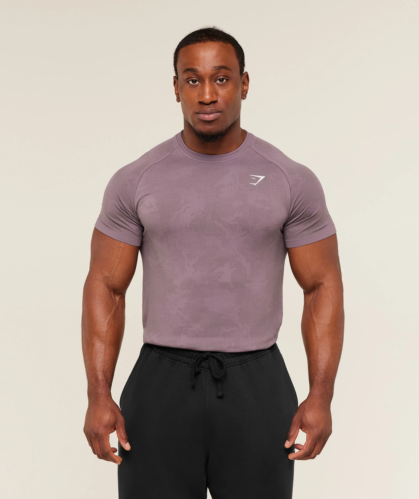 Gymshark Geo Seamless T-Shirt - Dusk Purple / Cool Brown