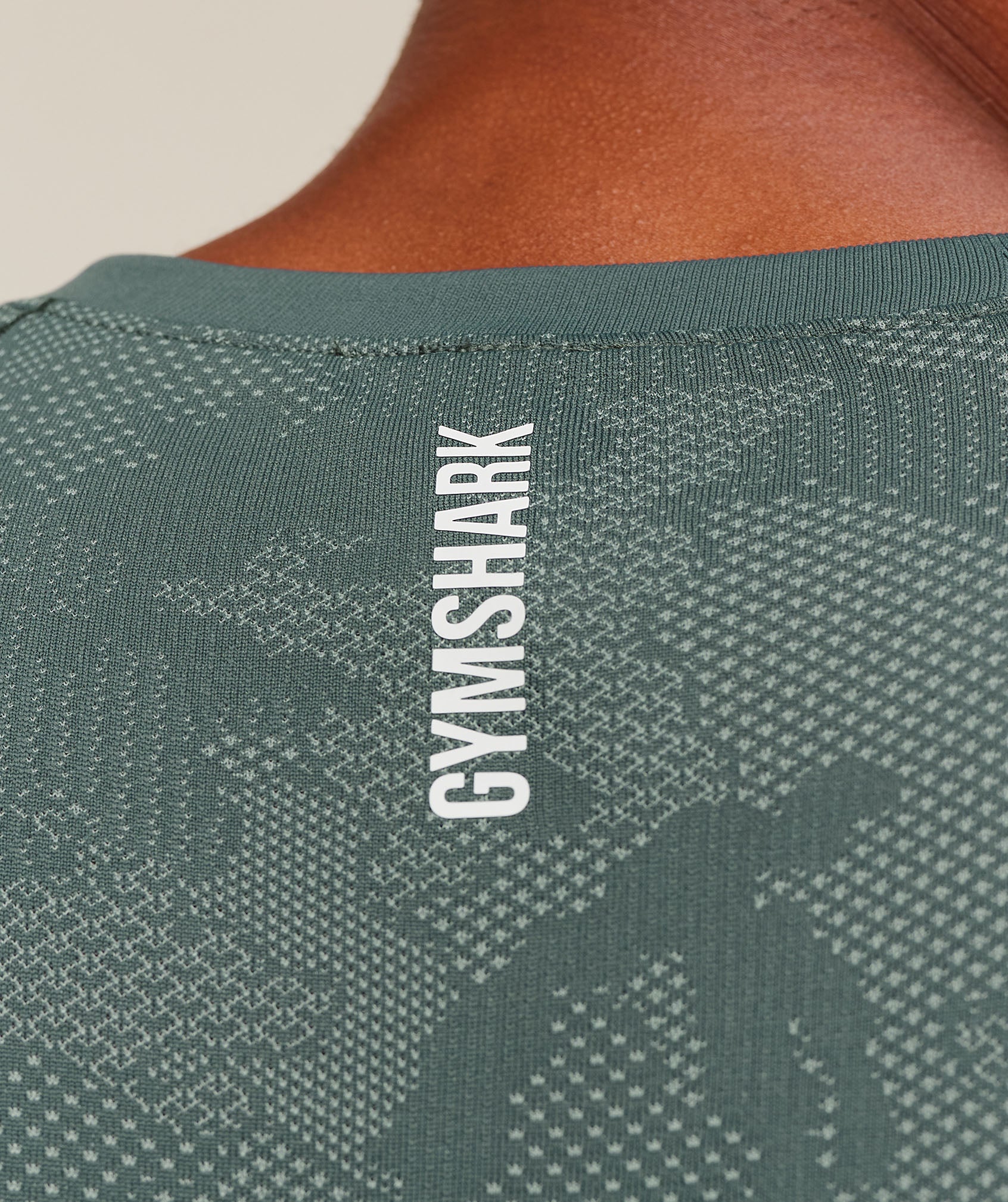 Gymshark Geo Seamless T-Shirt - Slate Teal/Denim Grey - Image 6