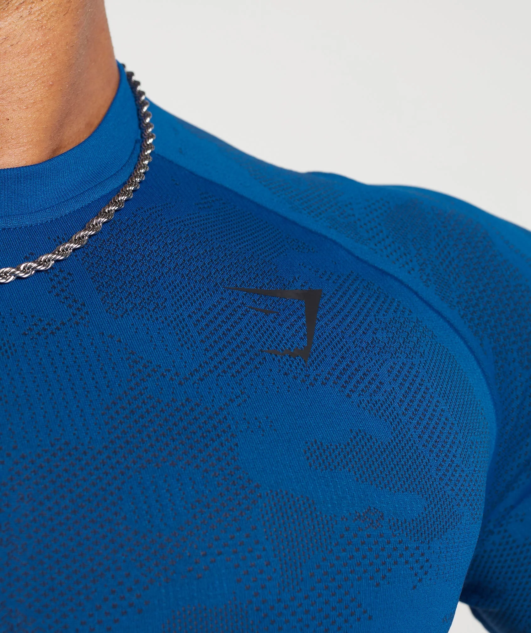 Gymshark Geo Seamless T-Shirt - Vintage Blue/Navy - Image 3