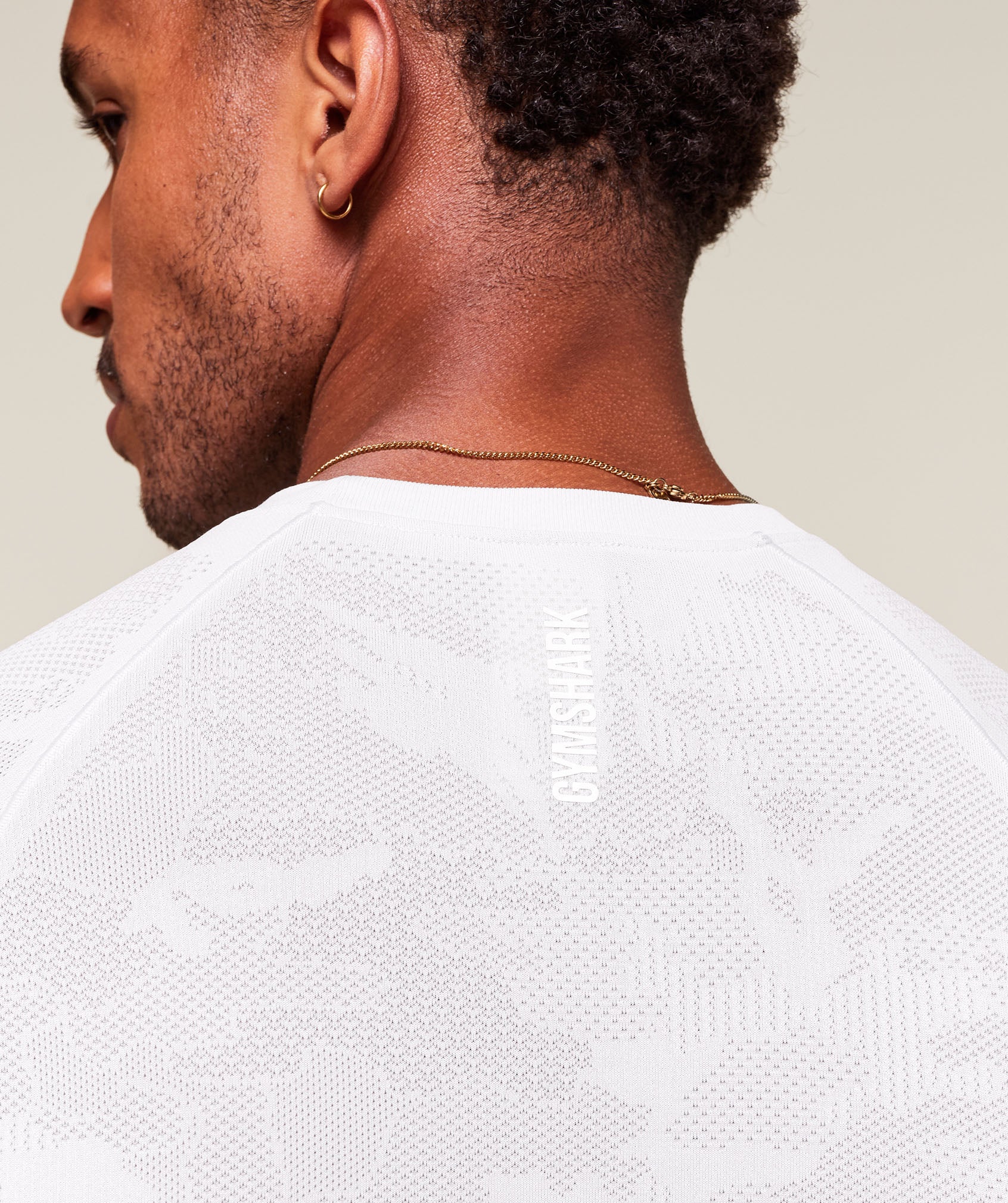 Gymshark Geo Seamless T-Shirt - White/Light Grey - Image 4