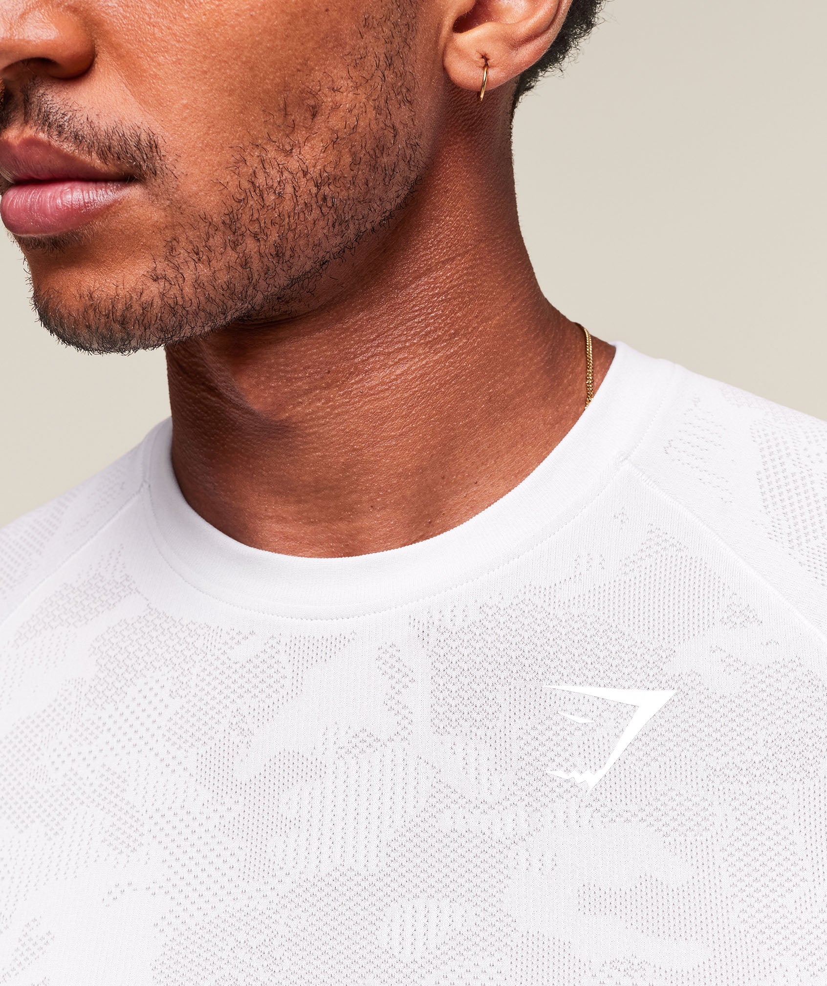 Gymshark Geo Seamless T-Shirt - White/Light Grey - Image 5