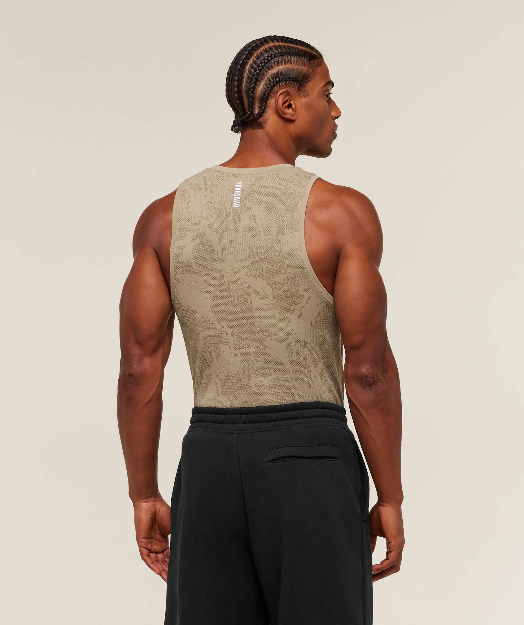 Gymshark Geo Seamless Tank - Cement Brown/Soul Brown - Image 2