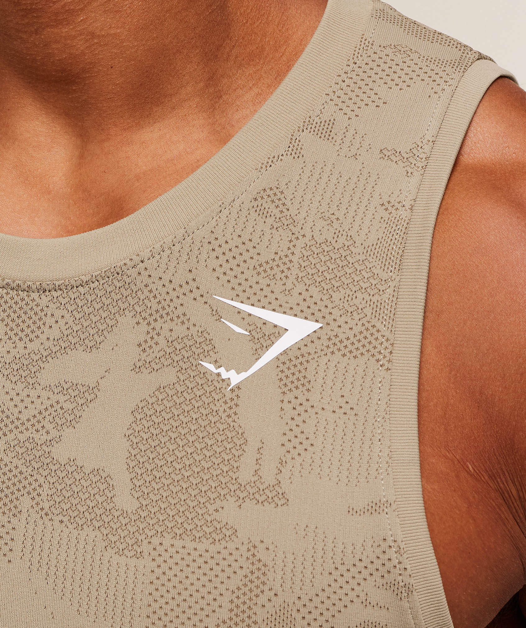 Gymshark Geo Seamless Tank - Cement Brown/Soul Brown - Image 5