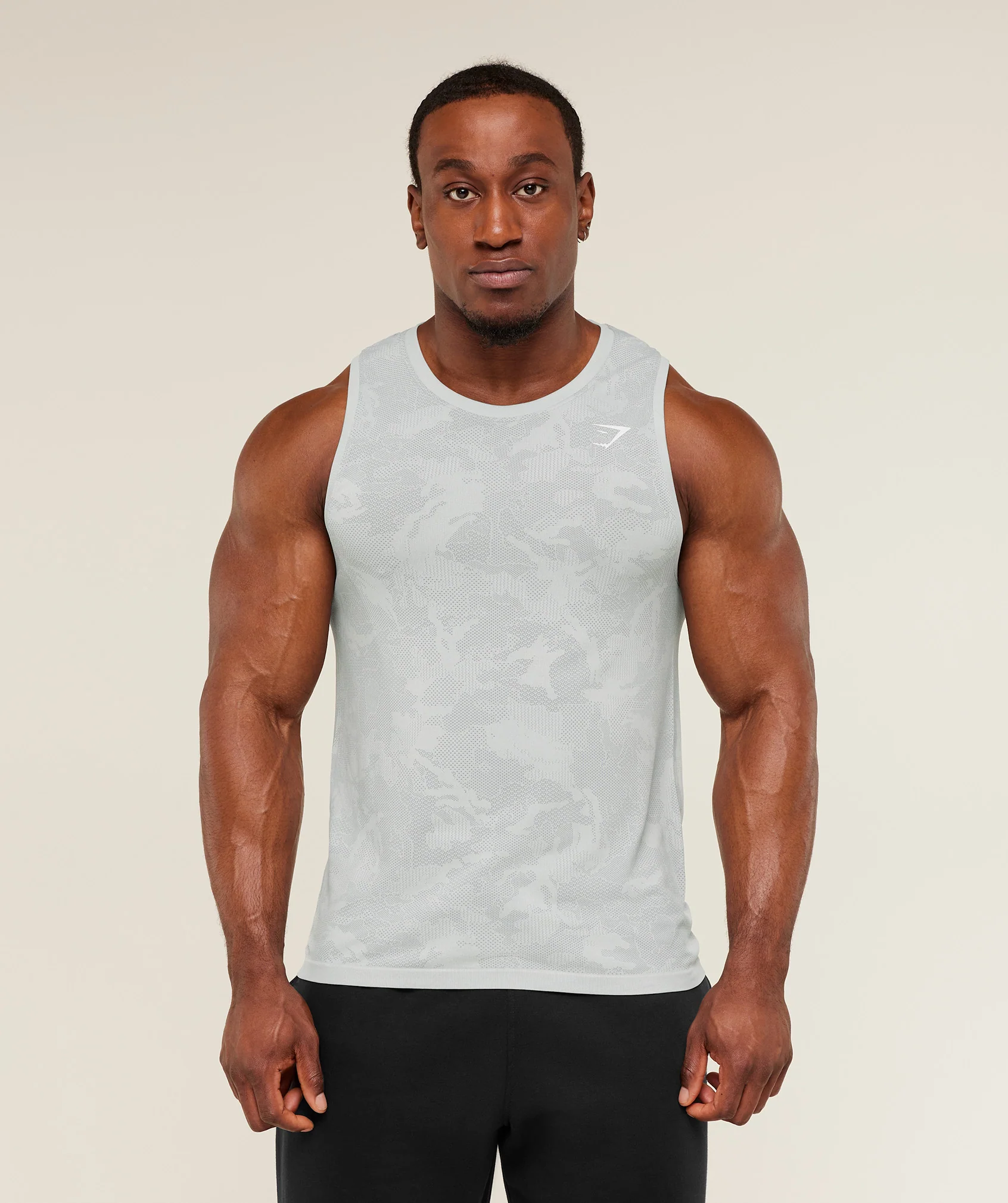 Gymshark Geo Seamless Tank - Light Grey/Smokey Grey - Image 4