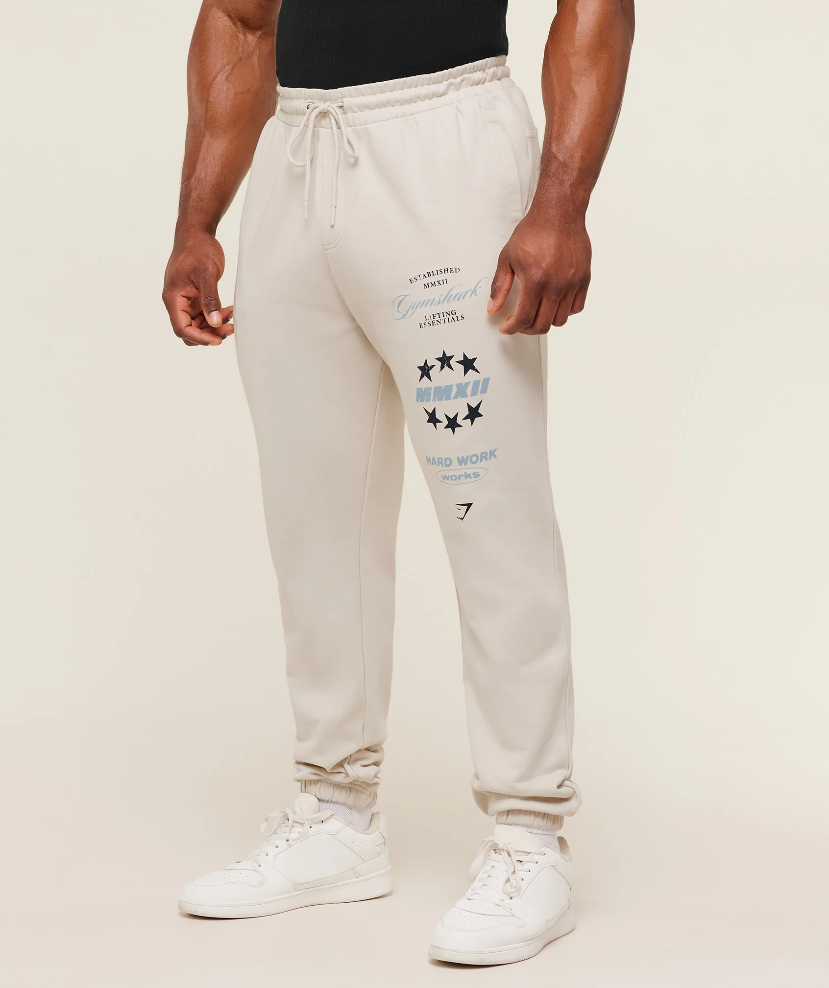Gymshark Global Lifting Graphic Pants - Tinted White - Image 3