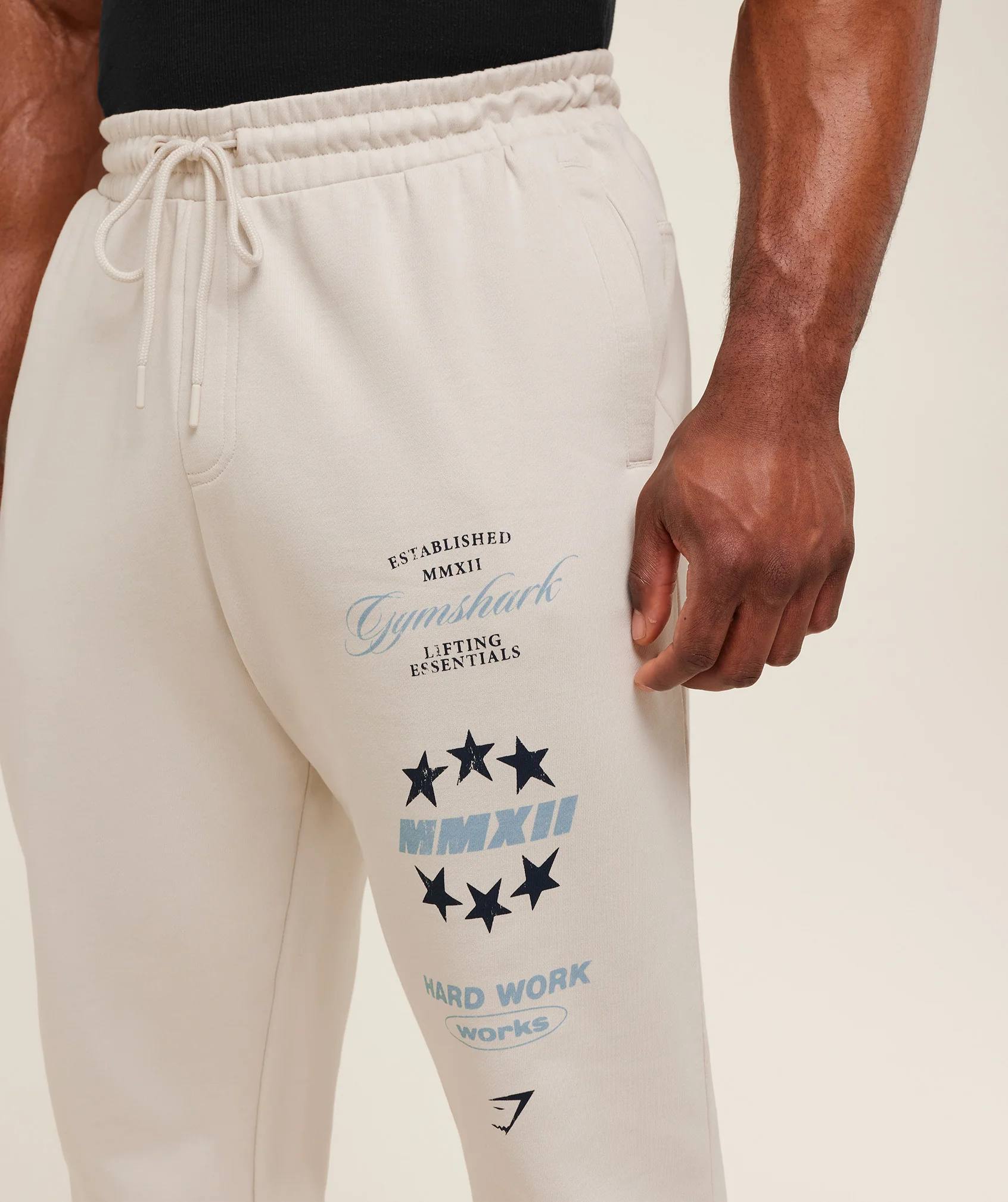 Gymshark Global Lifting Graphic Pants - Tinted White - Image 4