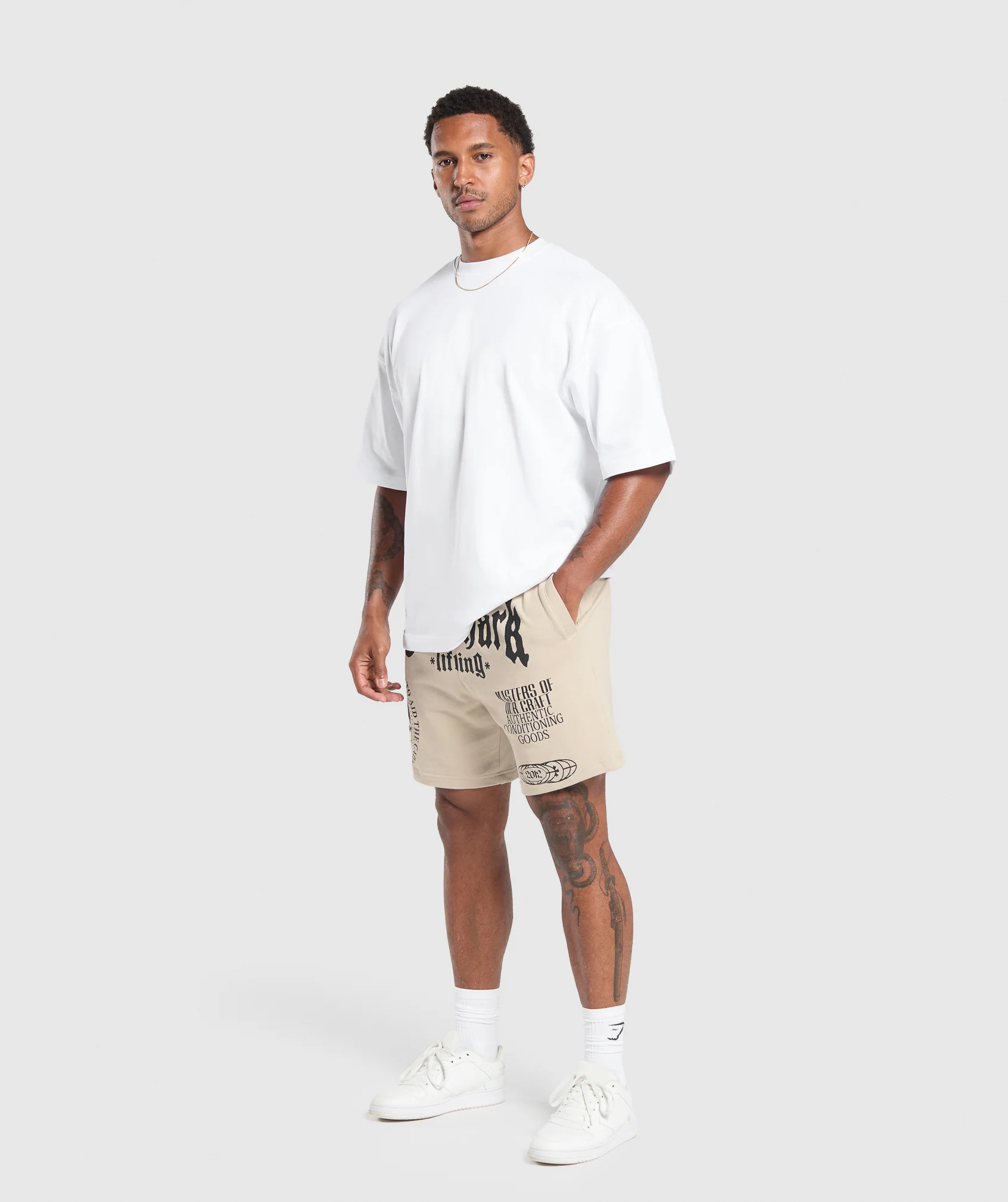 Gymshark Global Lifting Shorts - Pebble Grey - Image 4