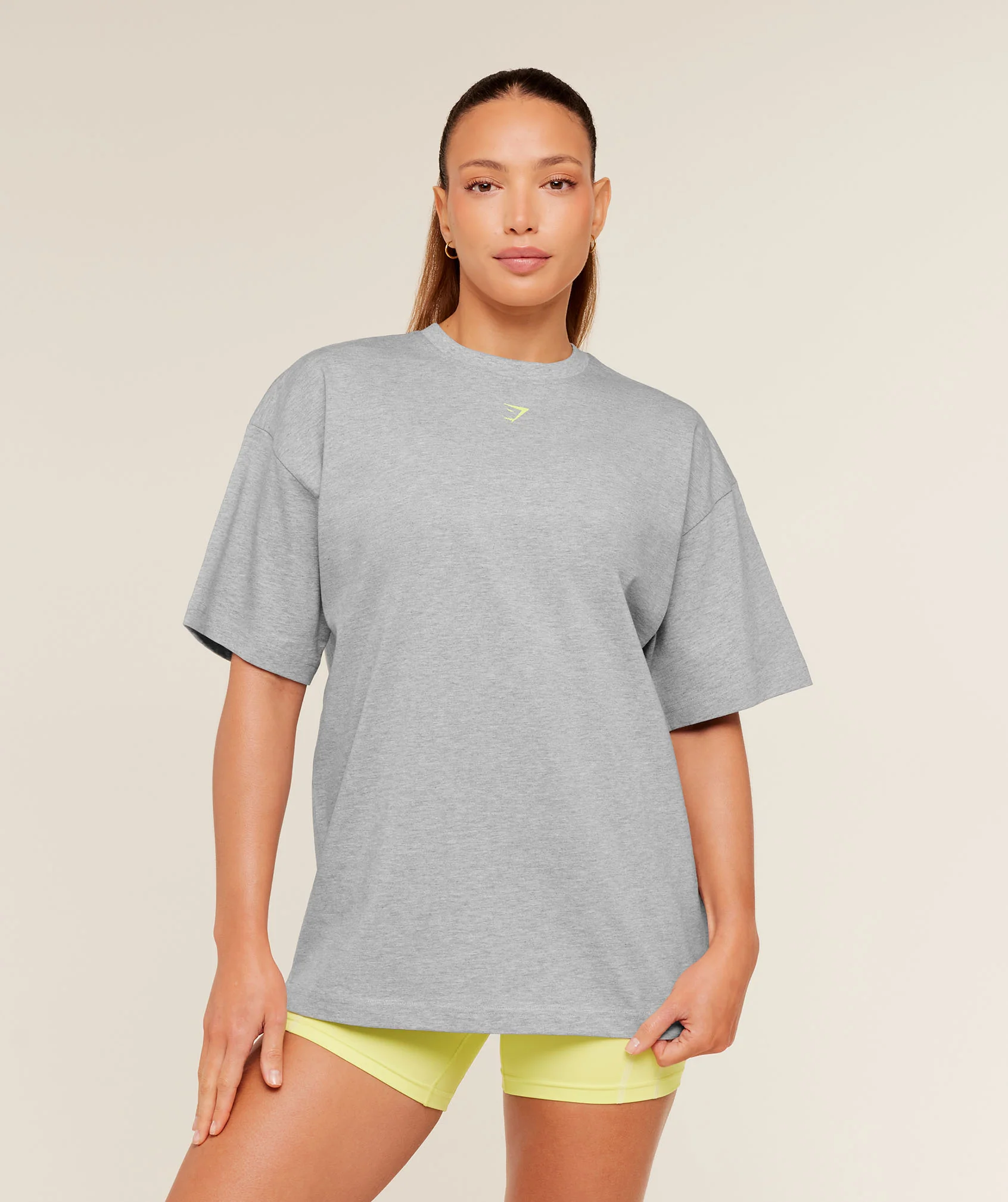 Gymshark Glutey Calls Graphic T-Shirt - Light Grey Core Marl - Image 2