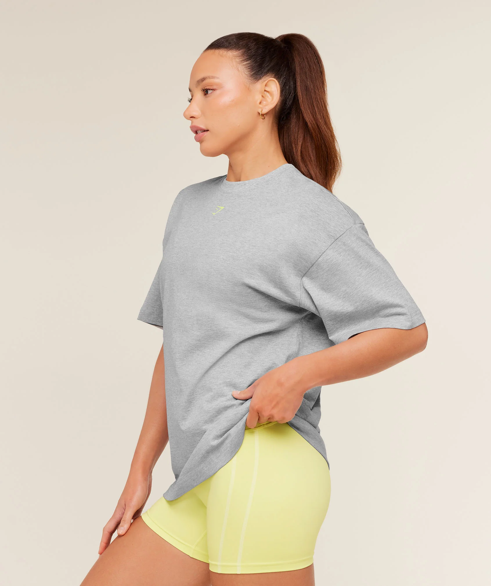 Gymshark Glutey Calls Graphic T-Shirt - Light Grey Core Marl - Image 3