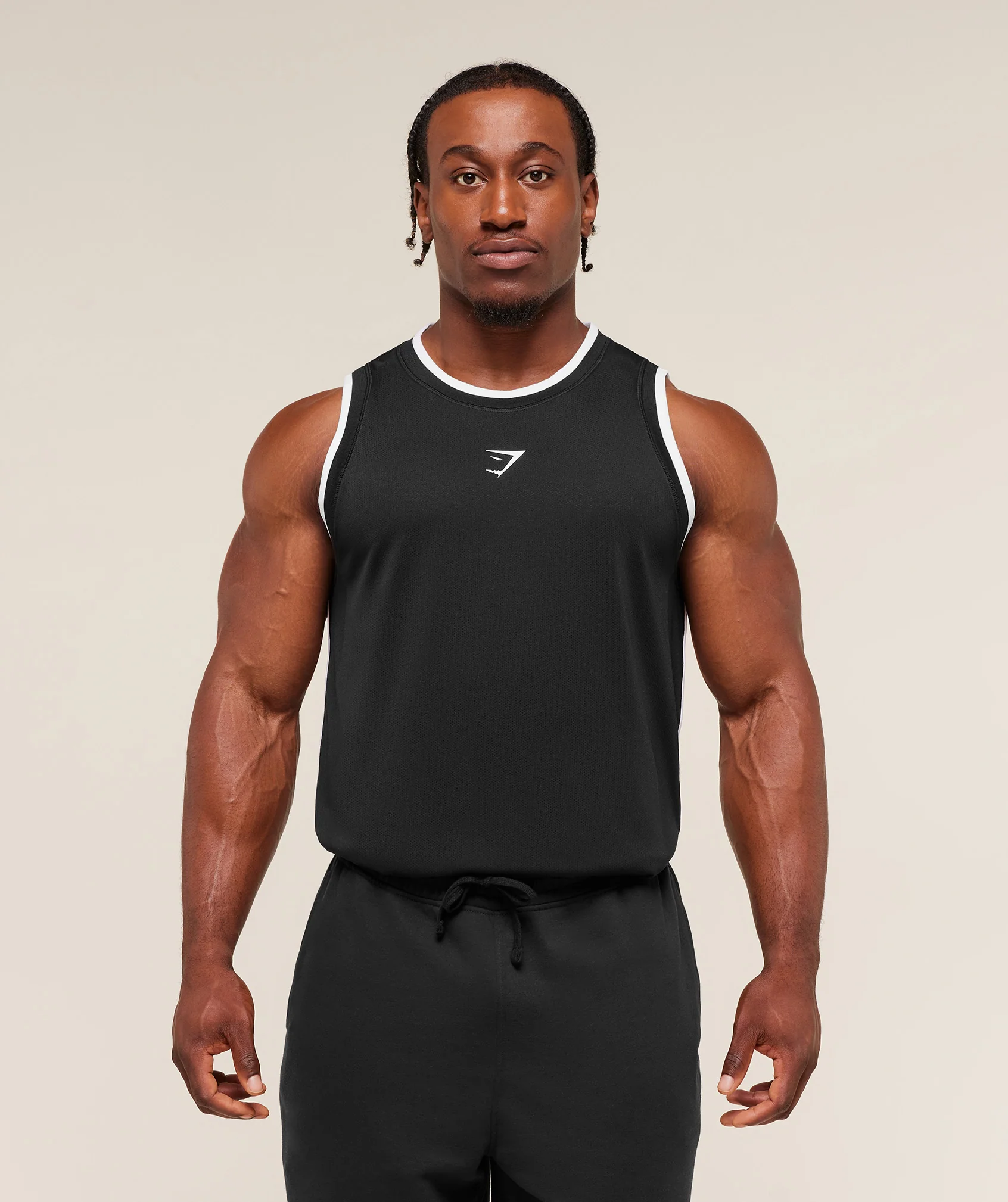 Gymshark Graphic Basketball Mesh Tank - Black - Image 2