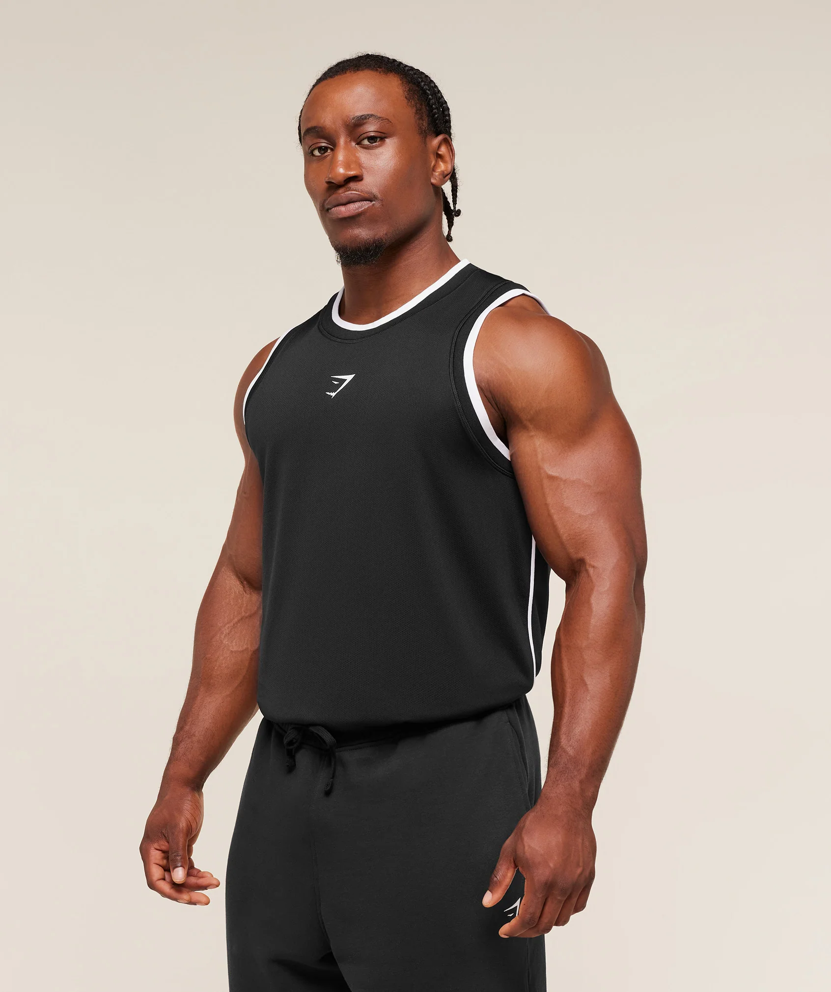 Gymshark Graphic Basketball Mesh Tank - Black - Image 3