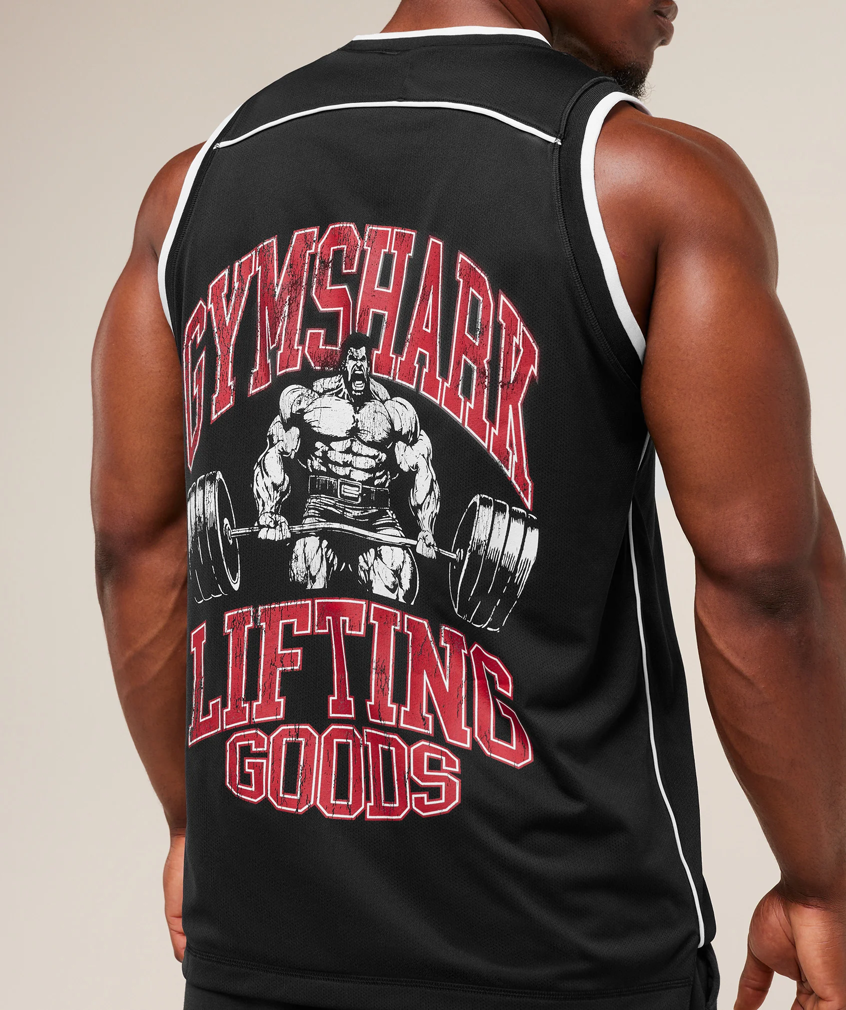 Gymshark Graphic Basketball Mesh Tank - Black - Image 4