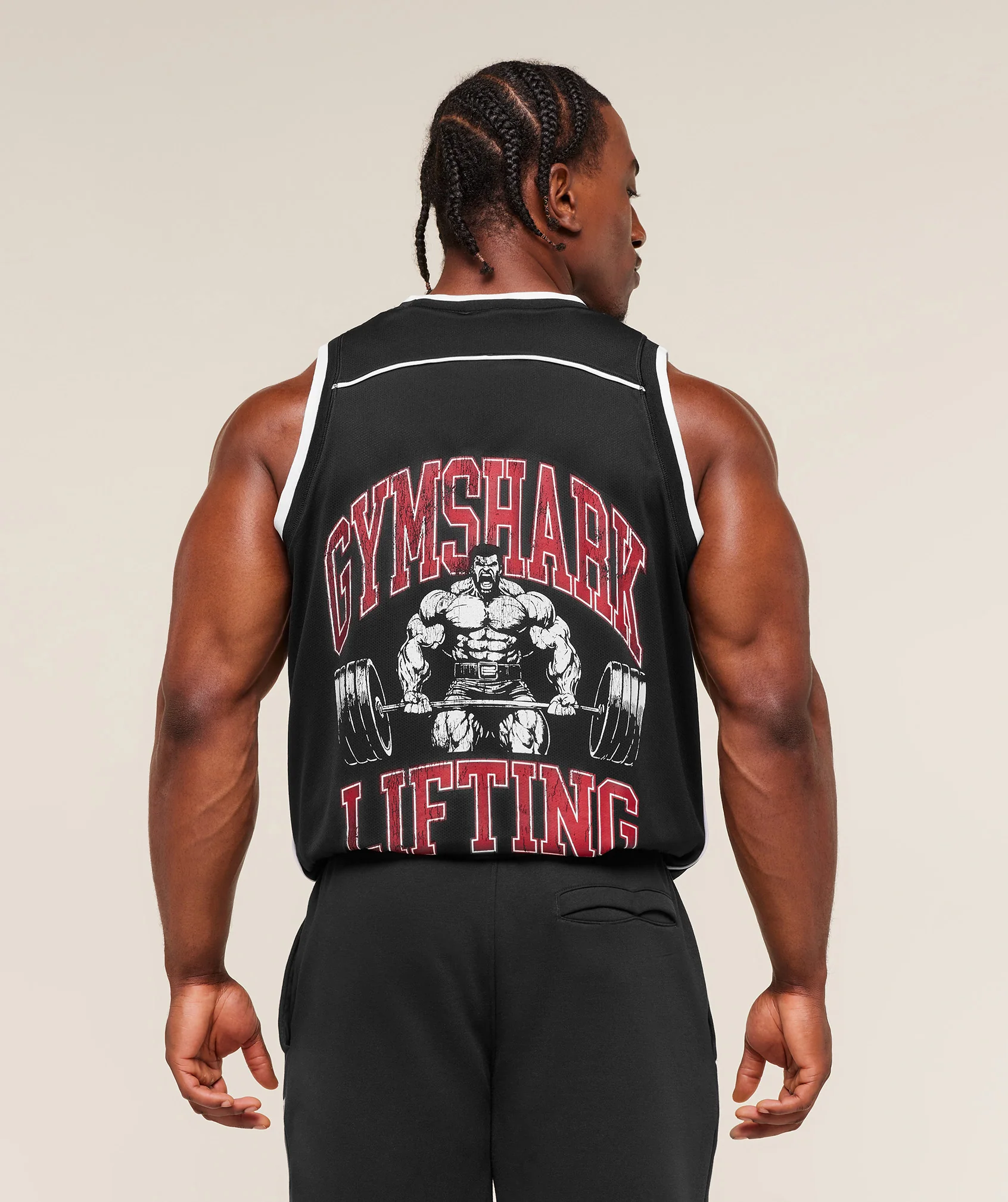 Gymshark Graphic Basketball Mesh Tank - Black - Image 5