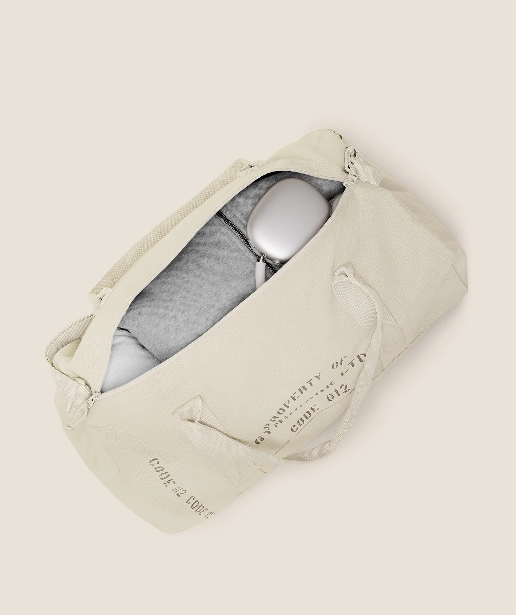 Gymshark Graphic Duffle Bag - Pebble Grey - Image 3