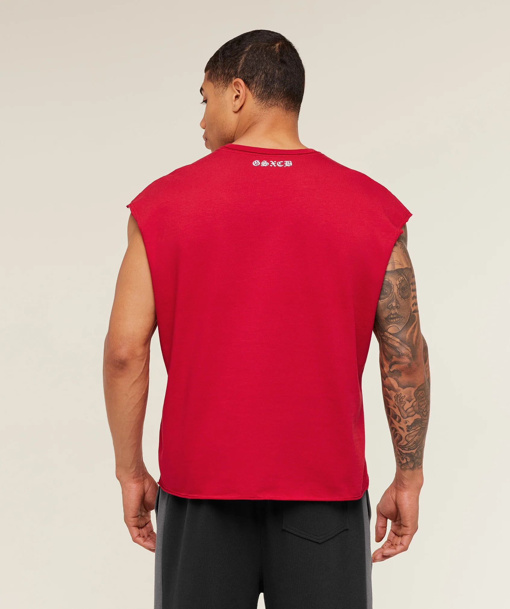 Gymshark x Carlos Belcast Cut off Tee - Carmine Red - Image 2