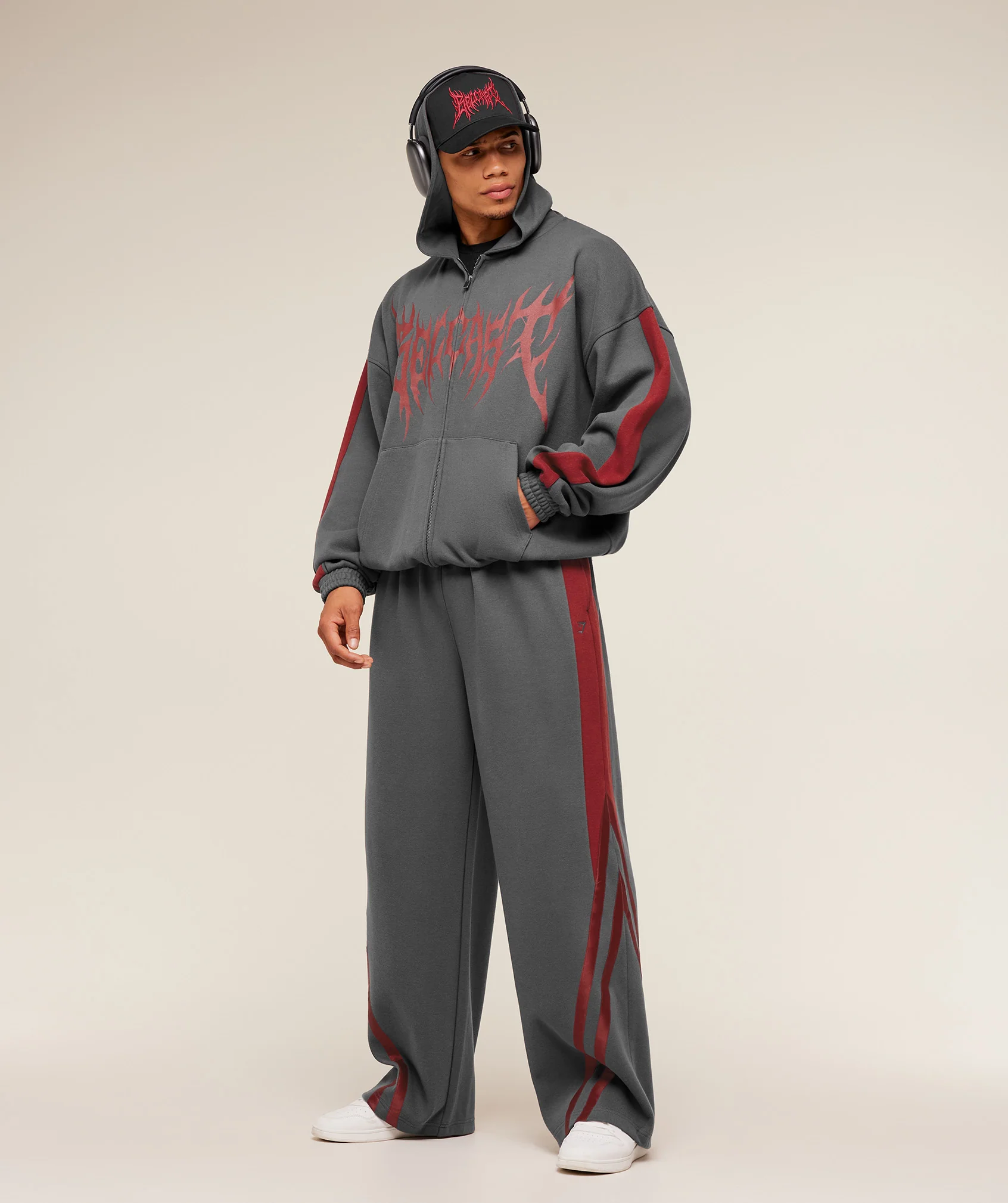 Gymshark x Carlos Belcast Zip Up Hoodie - Grey - Image 5