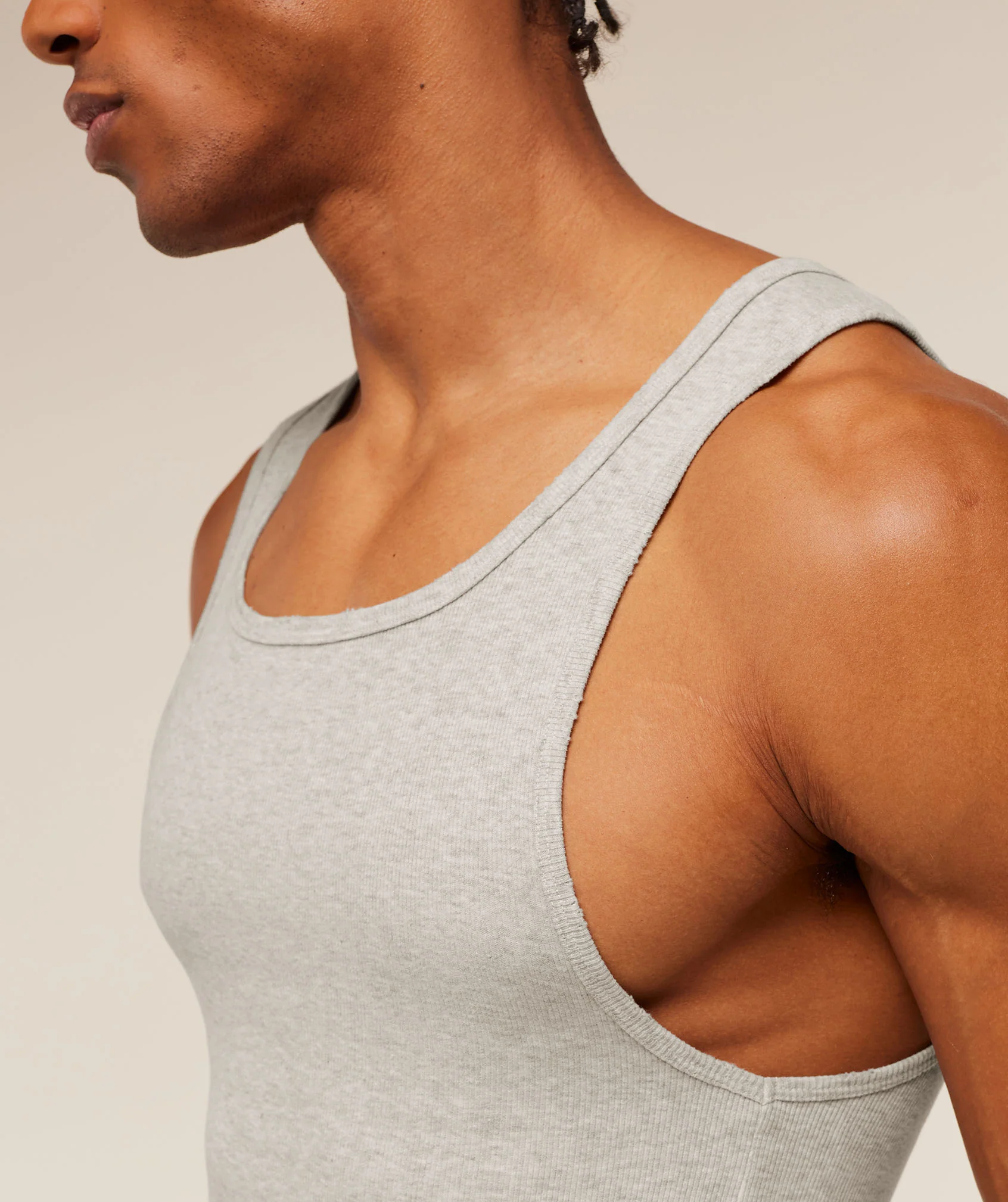 Gymshark x CBUM Ribbed Tank - Bros Stone Grey Marl - Image 8