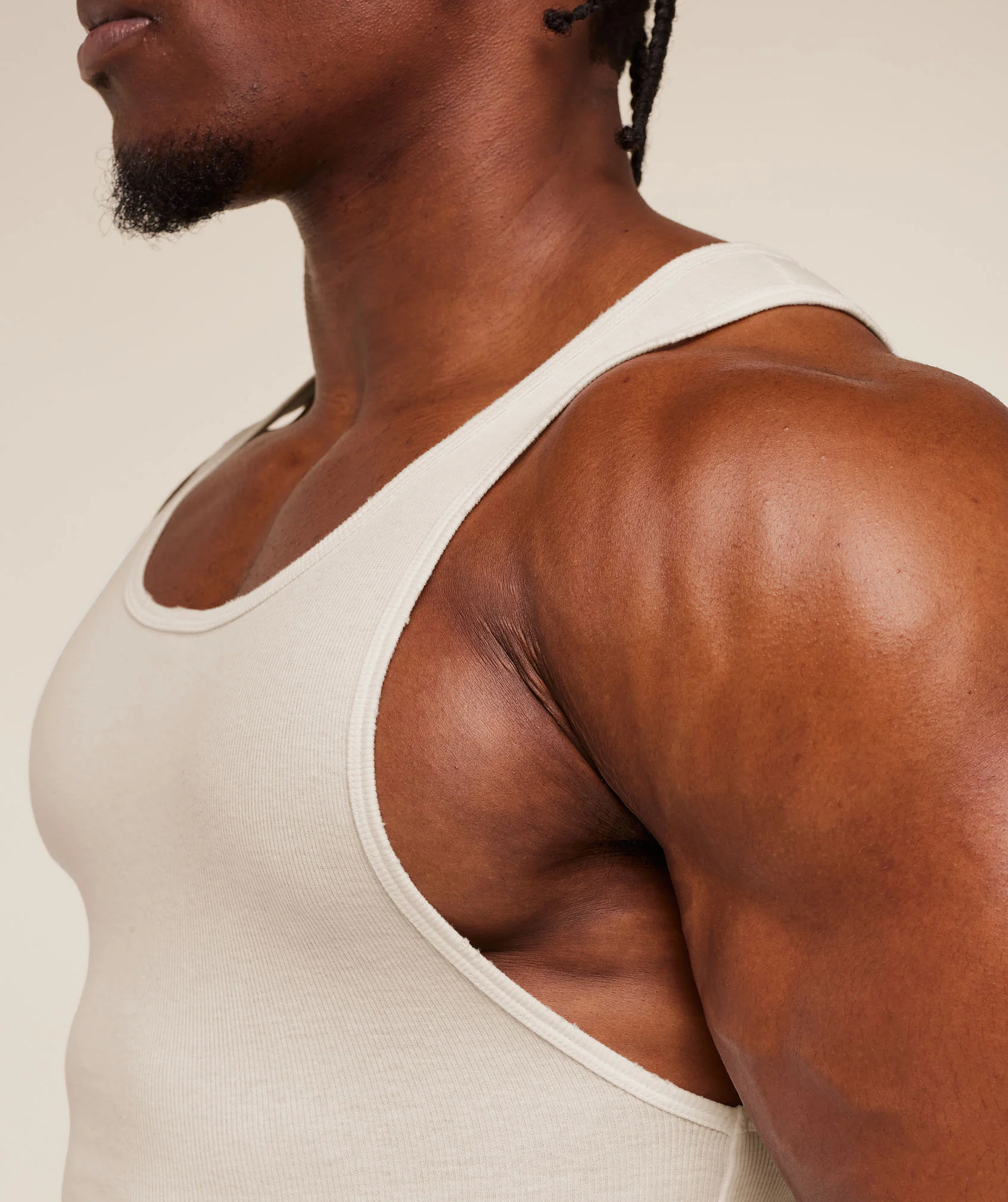 Gymshark x CBUM Ribbed Tank - Soft White - Image 7