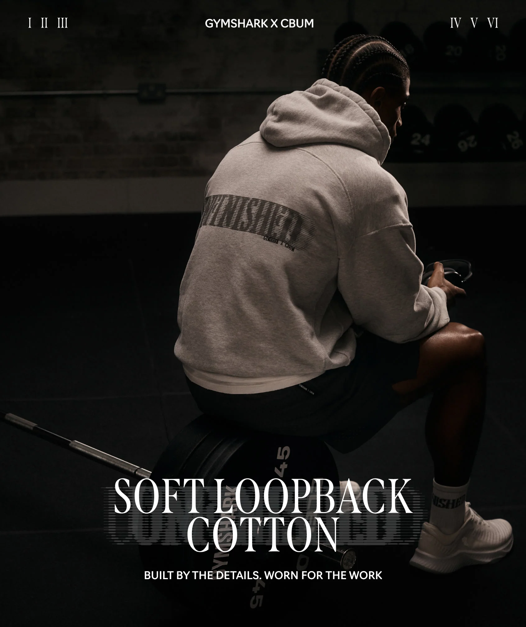 Gymshark x CBUM Washed Hoodie - Bros Stone Grey Marl - Image 2
