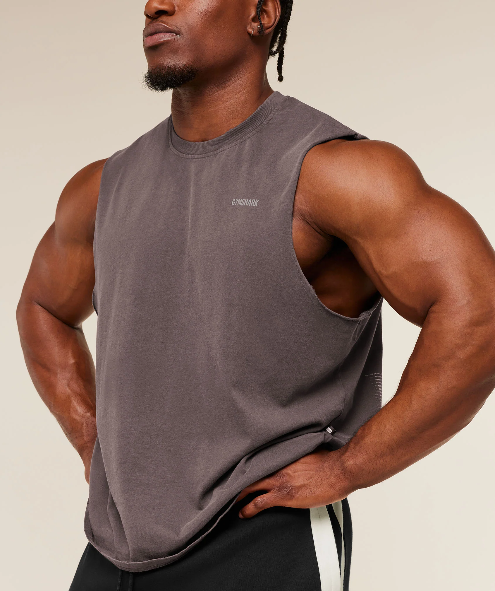 Gymshark x CBUM Washed Sleeveless T-Shirt - Greyed Purple - Image 8