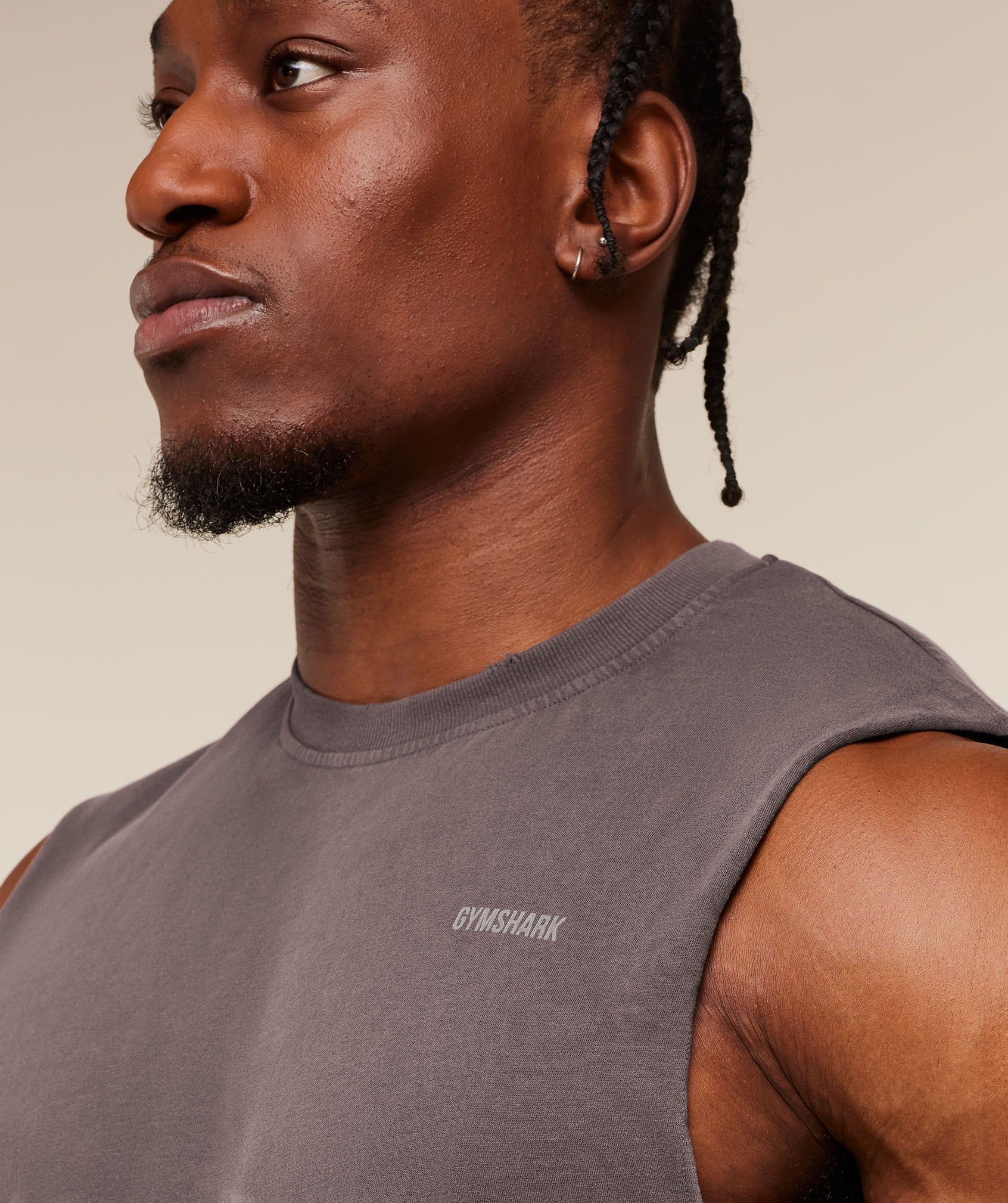 Gymshark x CBUM Washed Sleeveless T-Shirt - Greyed Purple - Image 9