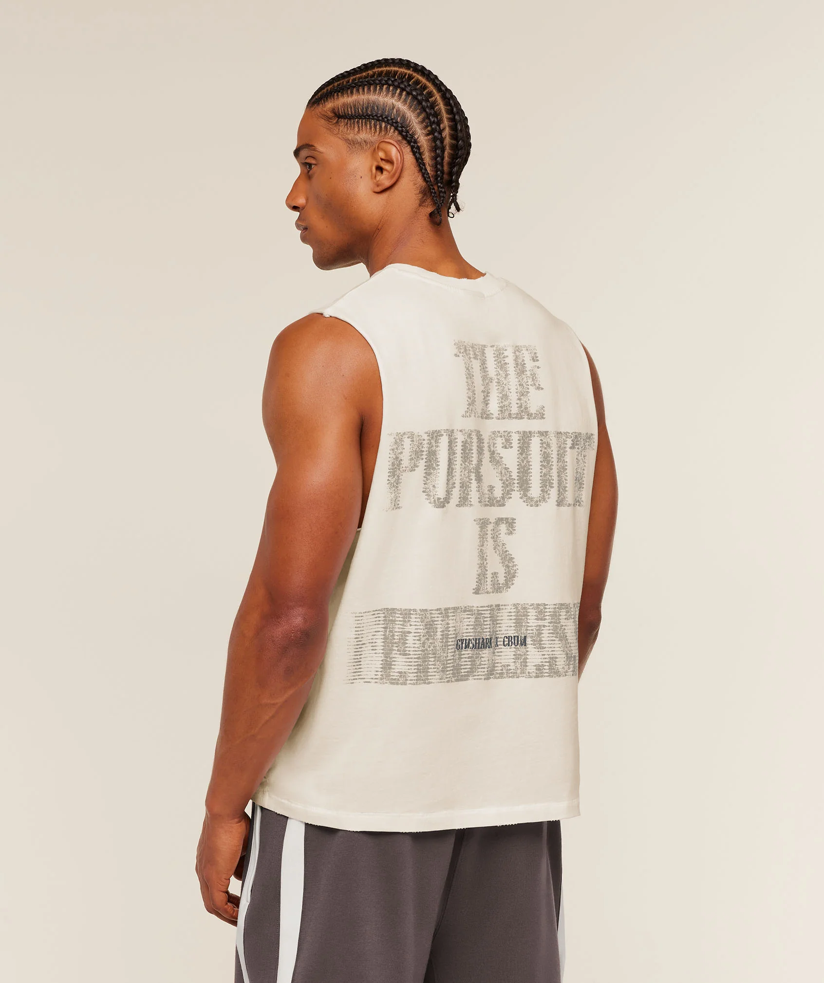 Gymshark x CBUM Washed Sleeveless T-Shirt - Soft White