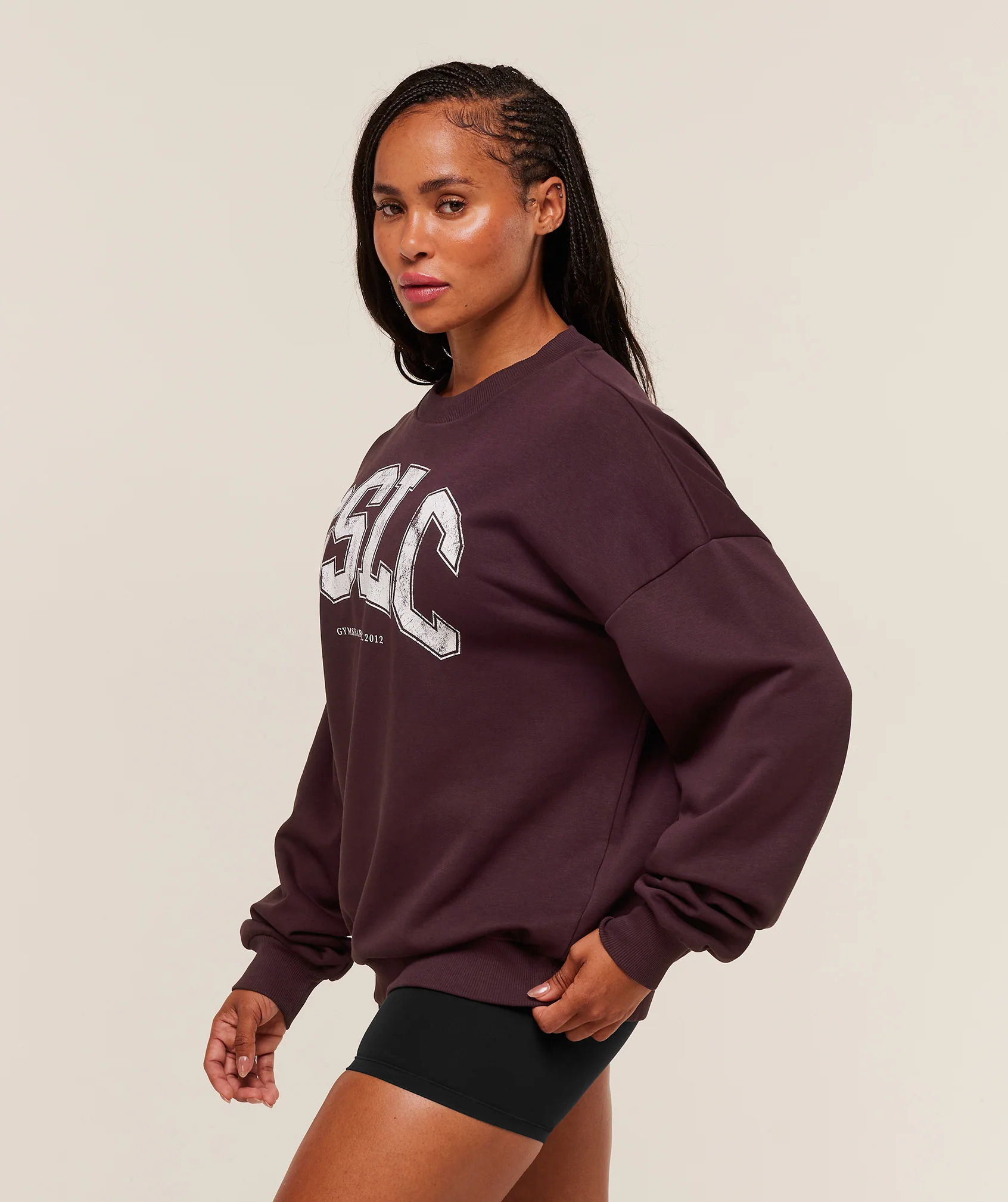 Gymshark GSLC Graphic Crew Neck - Cherry Purple - Image 2