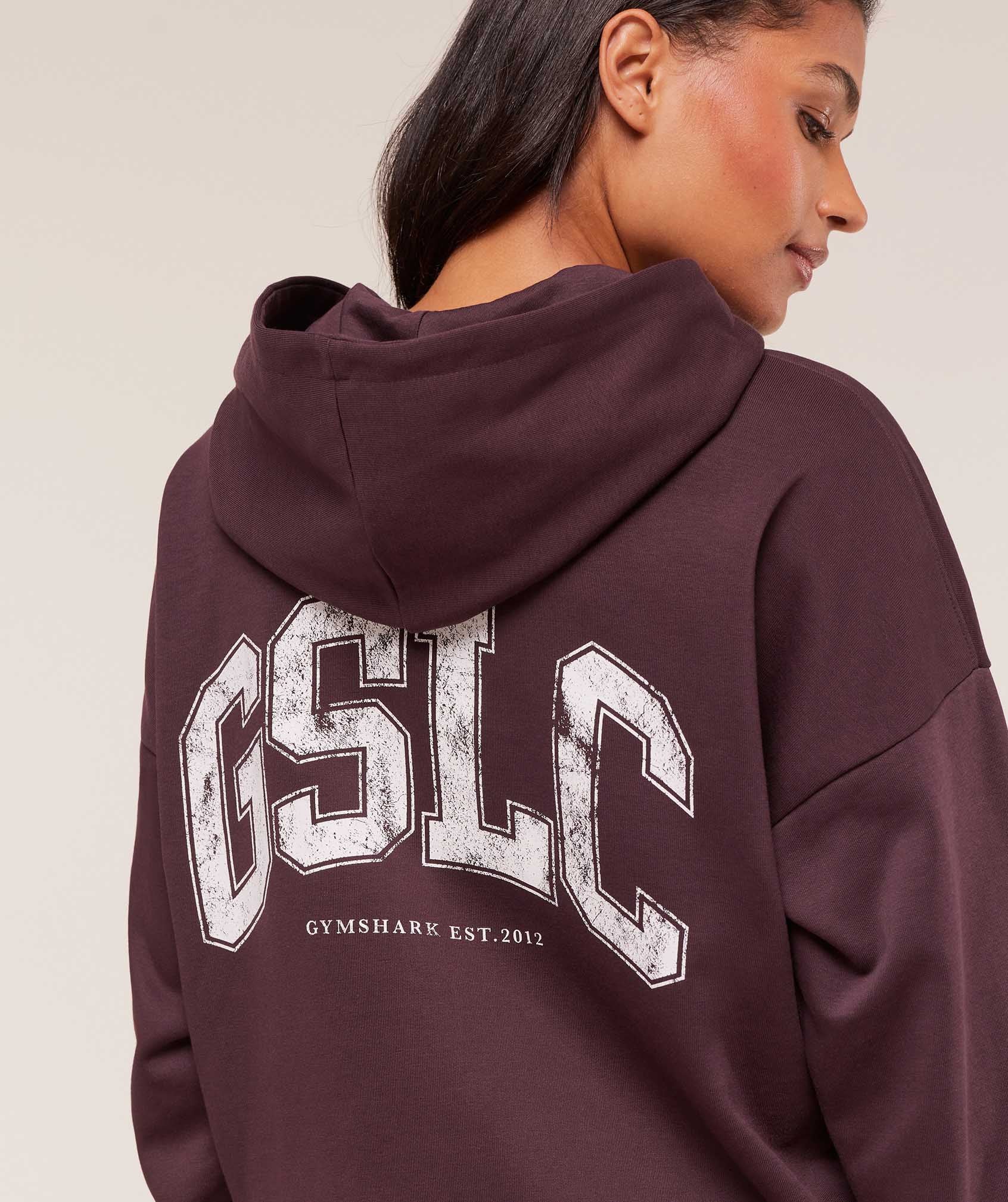 Gymshark GSLC Graphic Zip Up Hoodie - Cherry Purple - Image 5