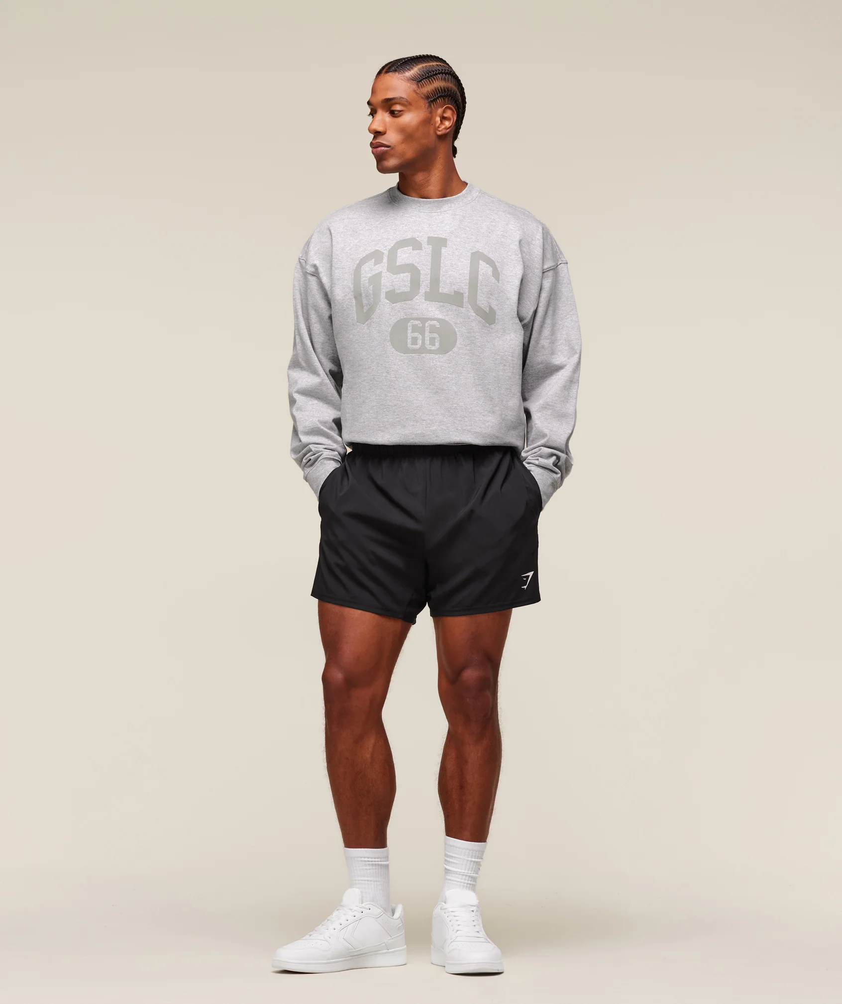 Gymshark GSLC Long Sleeve T-Shirt - Light Grey Core Marl - Image 4