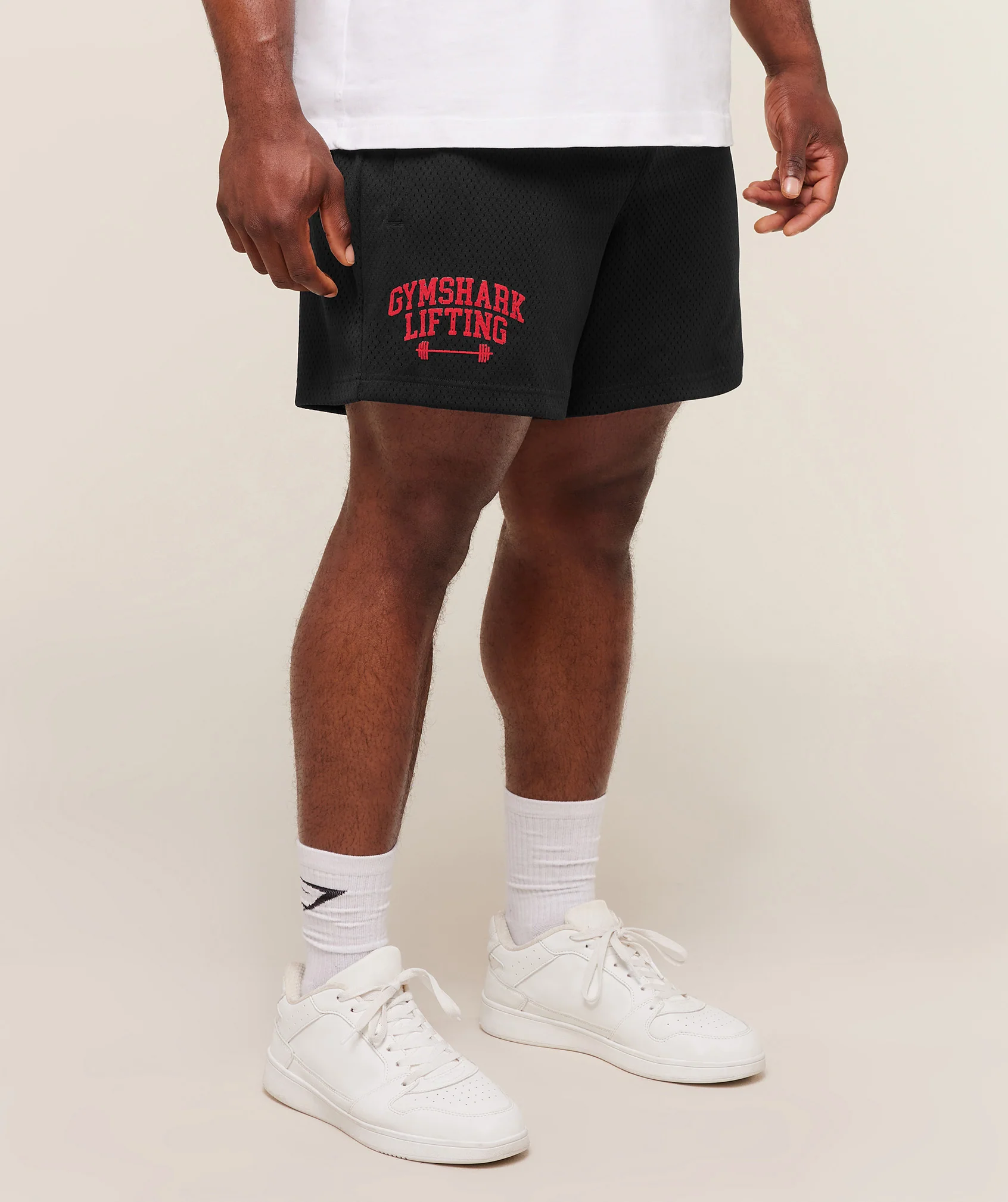 Gymshark Lifting Barbell Mesh 5" Shorts - Black - Image 3