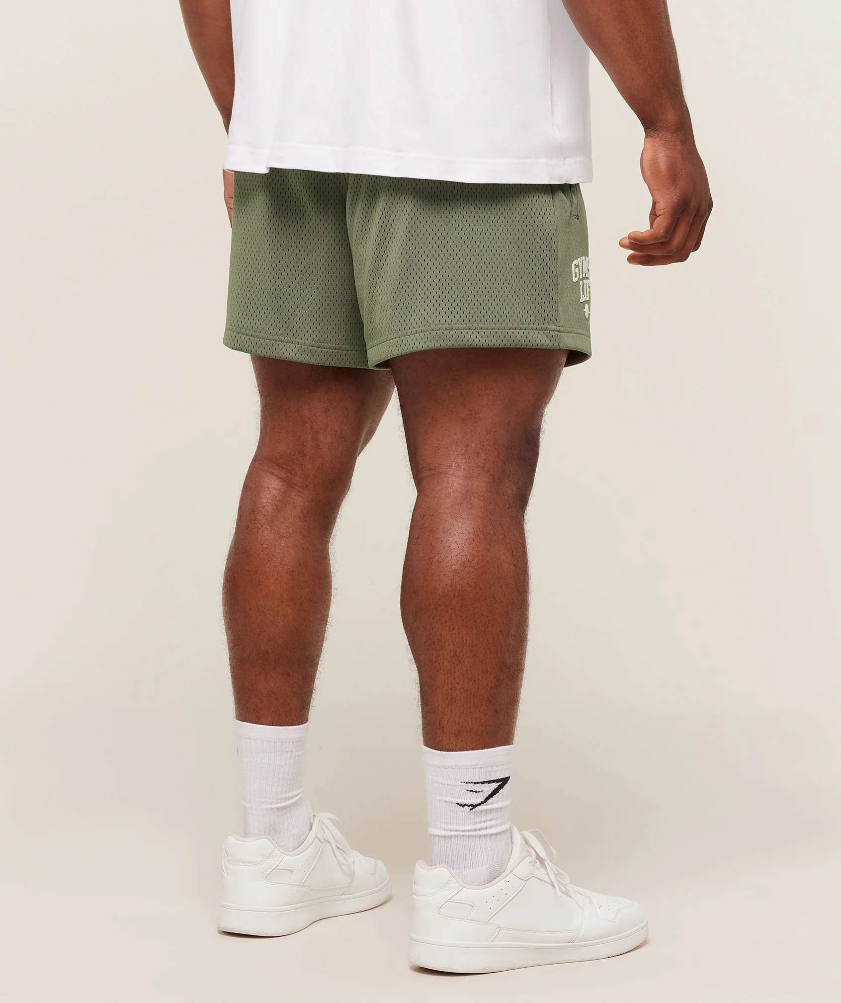 Gymshark Lifting Barbell Mesh 5" Shorts - Base Green - Image 2