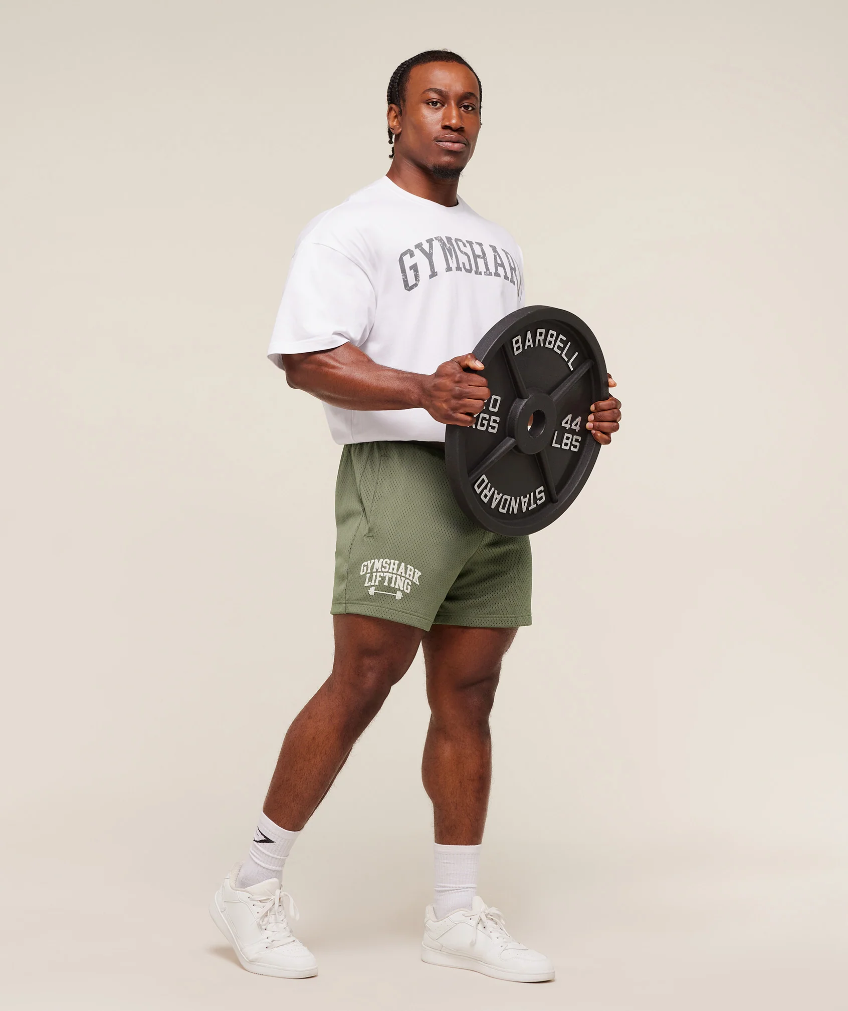 Gymshark Lifting Barbell Mesh 5" Shorts - Base Green - Image 4