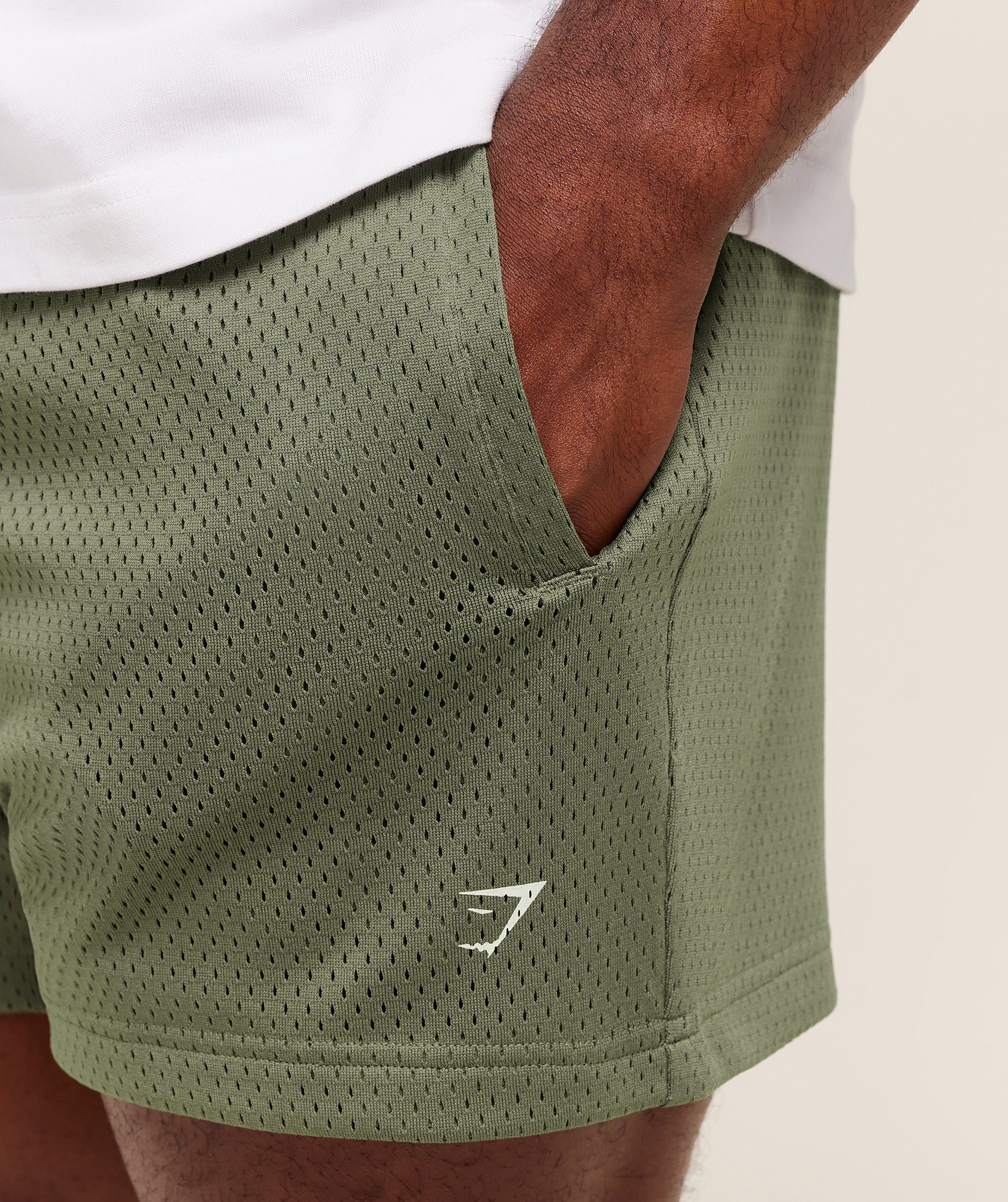 Gymshark Lifting Barbell Mesh 5" Shorts - Base Green - Image 6