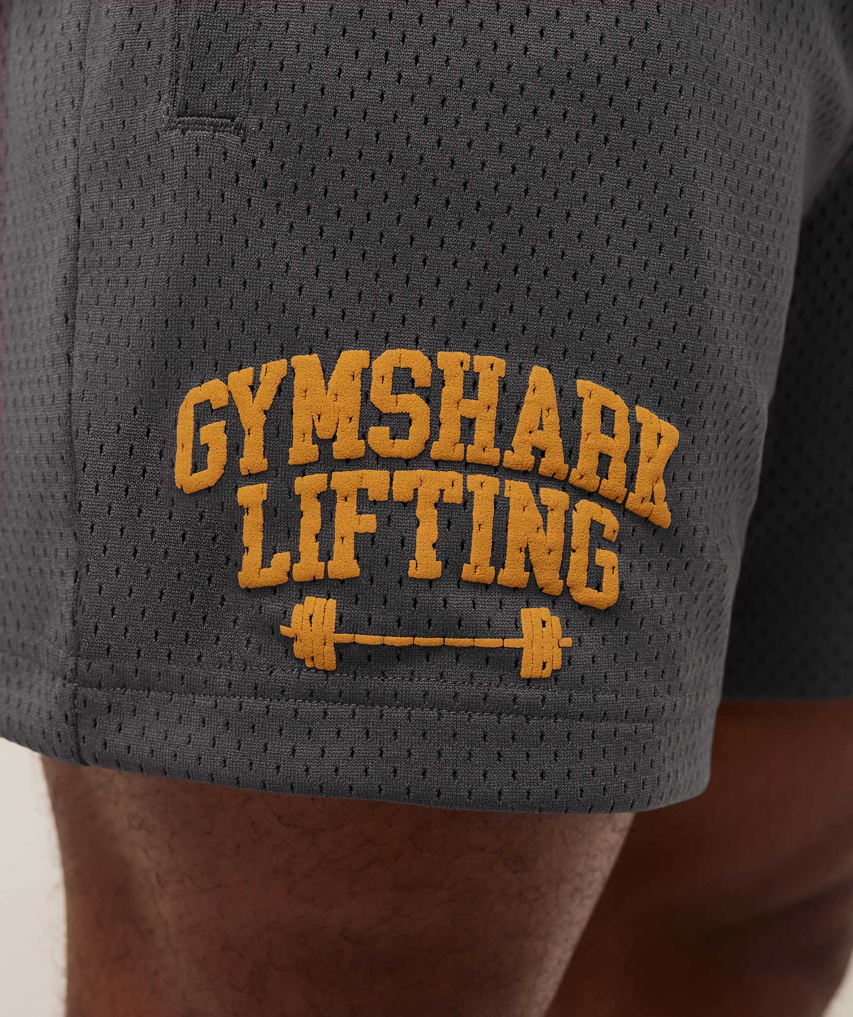 Gymshark Lifting Barbell Mesh 5" Shorts - Grey - Image 5