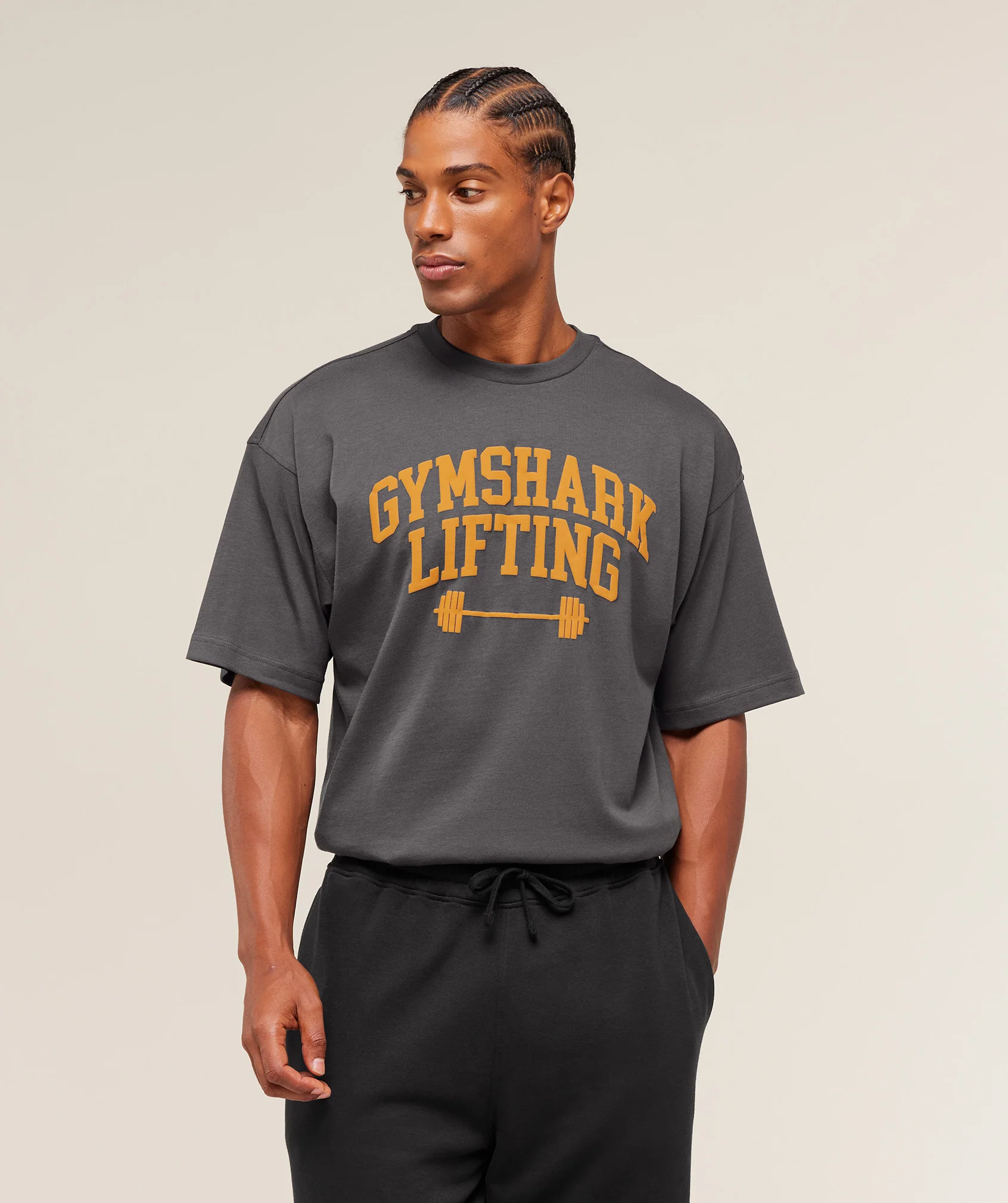 Gymshark Lifting Barbell T-Shirt - Grey