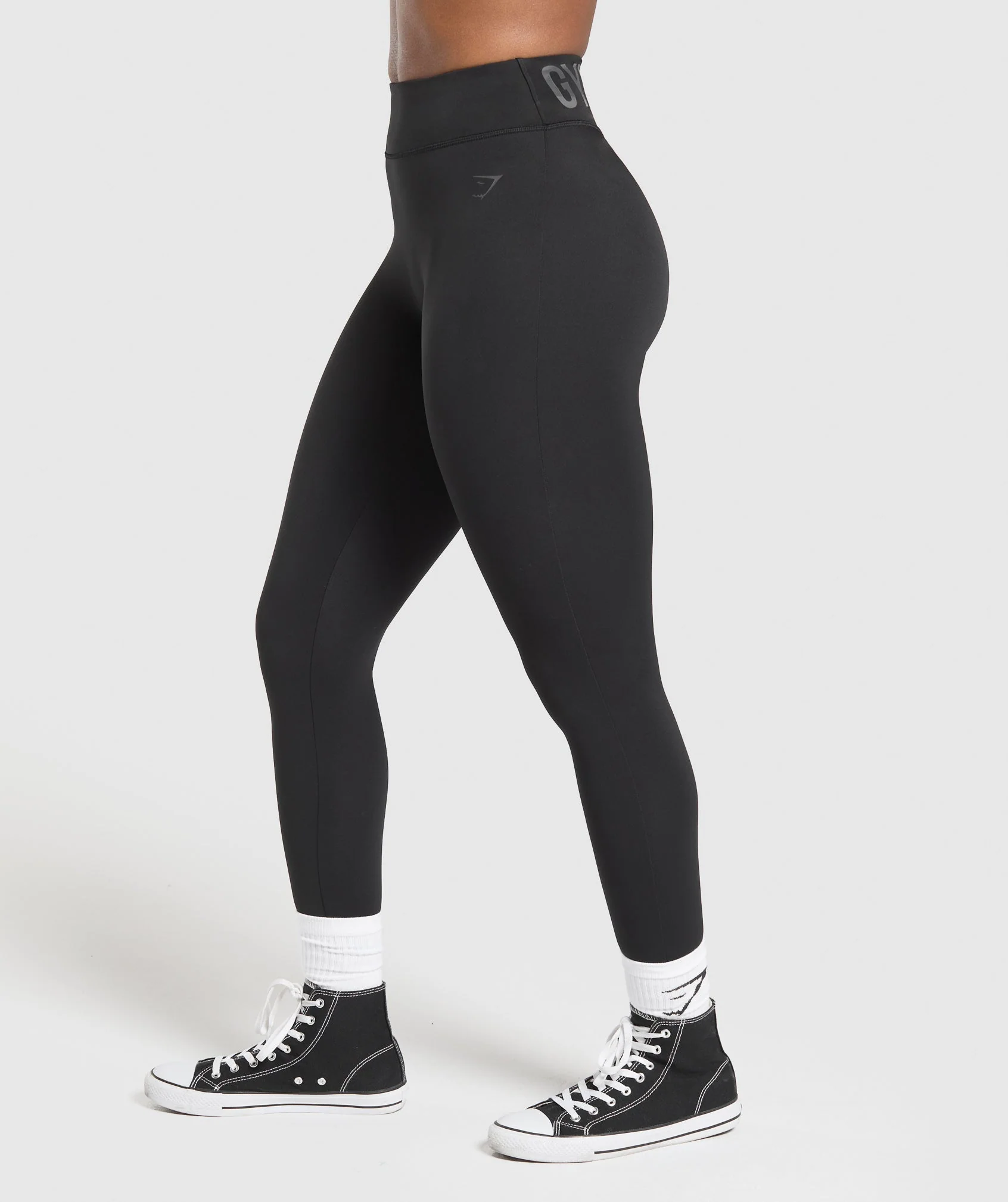 Gymshark Wordmark Graphic Leggings - Black - Image 3
