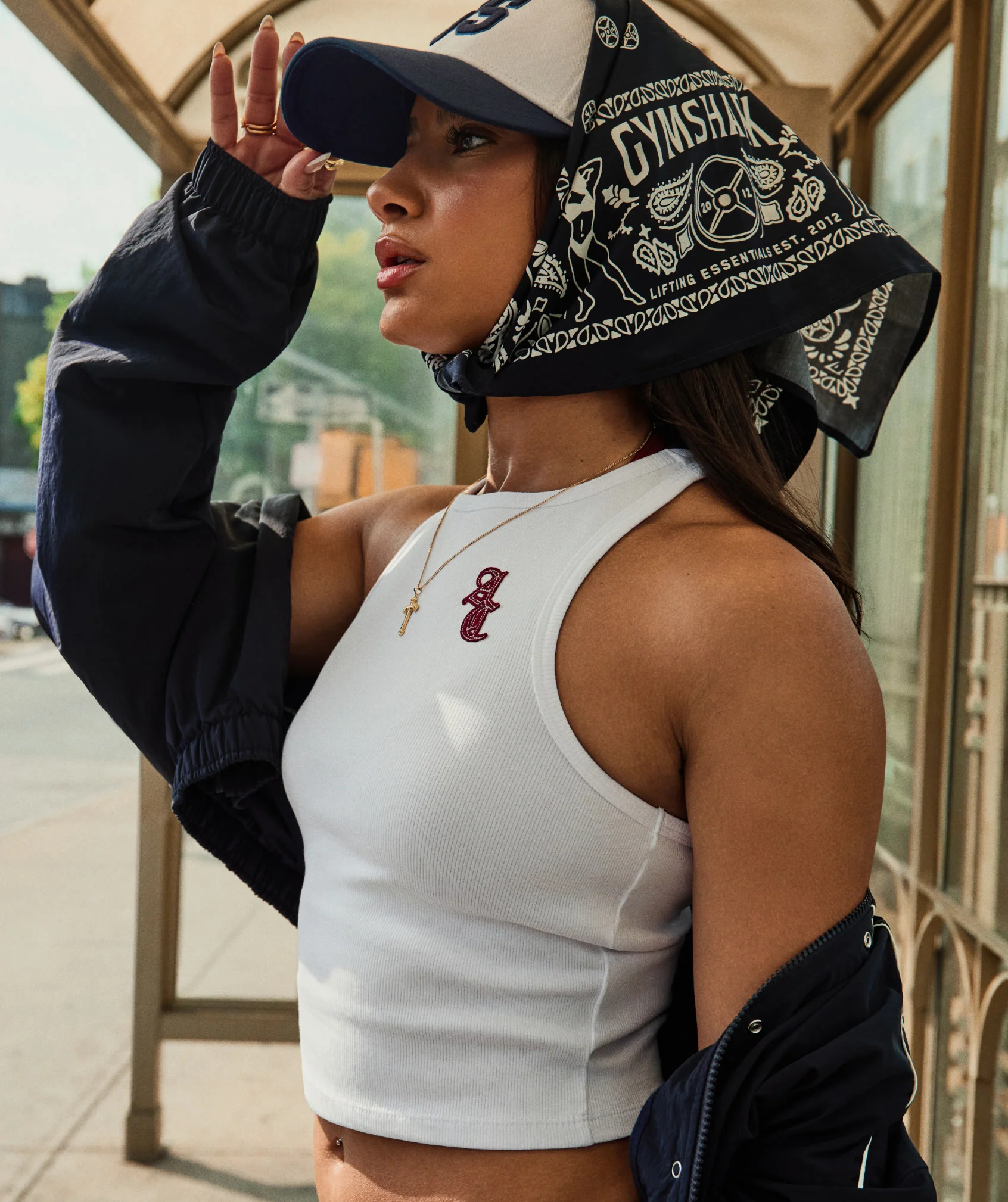 Gymshark x Analis Cap - Soft White/Midnight Blue - Image 5