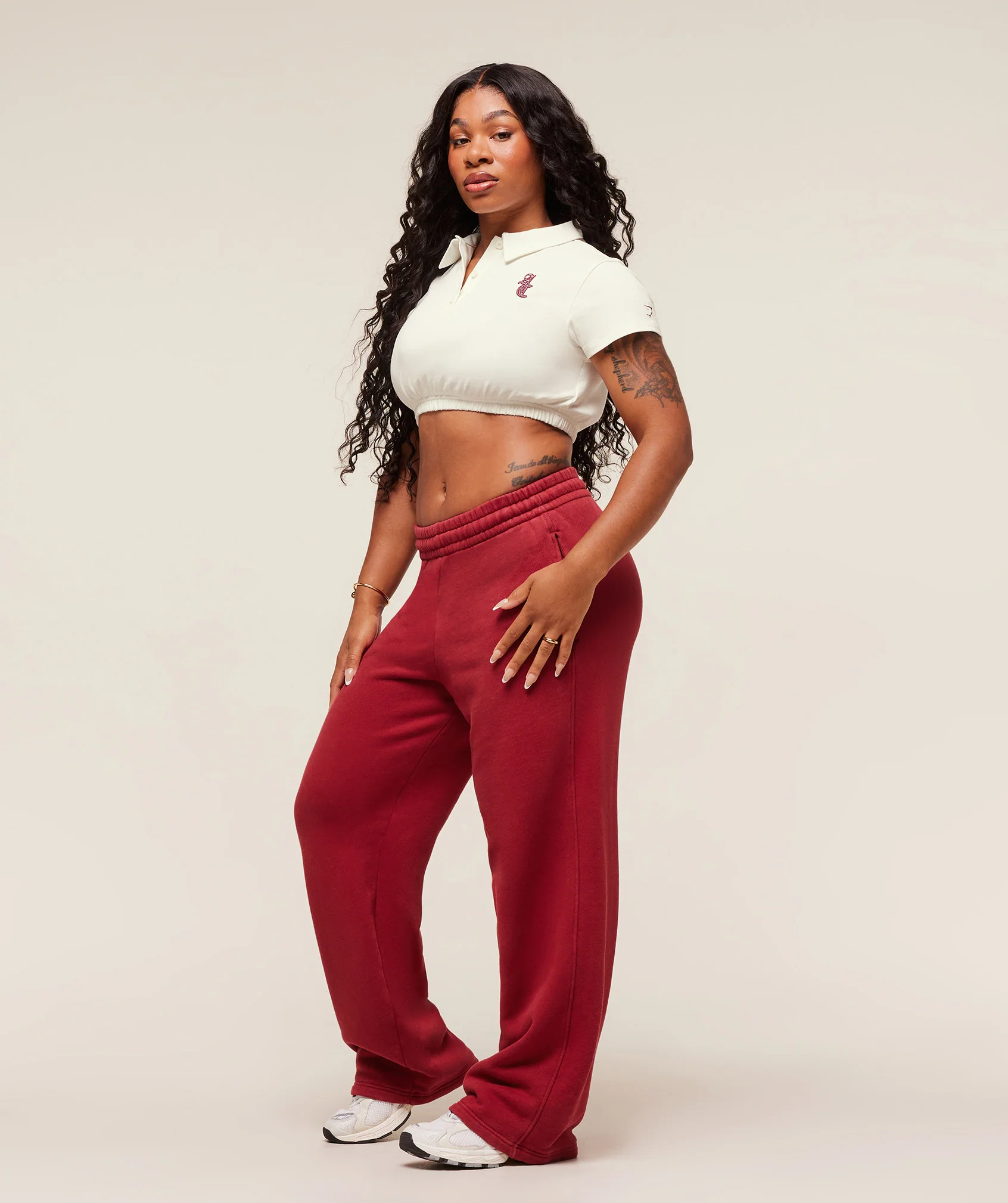 Gymshark x Analis Cropped Polo - Soft White - Image 3