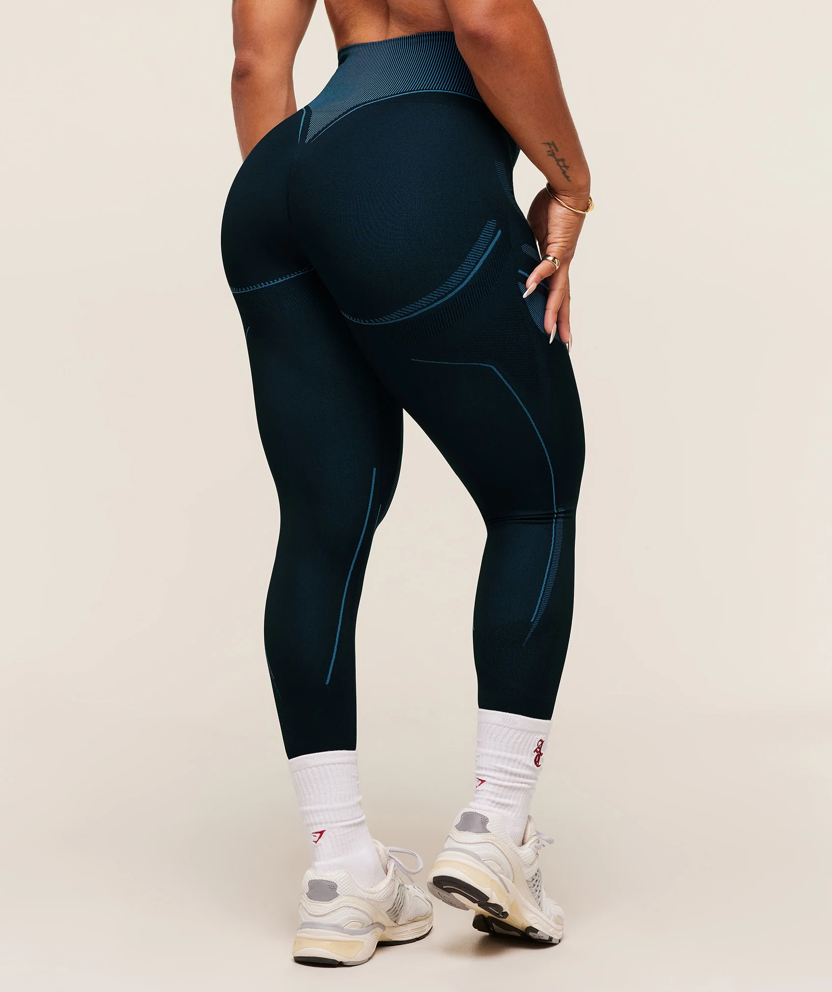 Gymshark x Analis Seamless Leggings - Midnight Blue/Lats Blue - Image 2