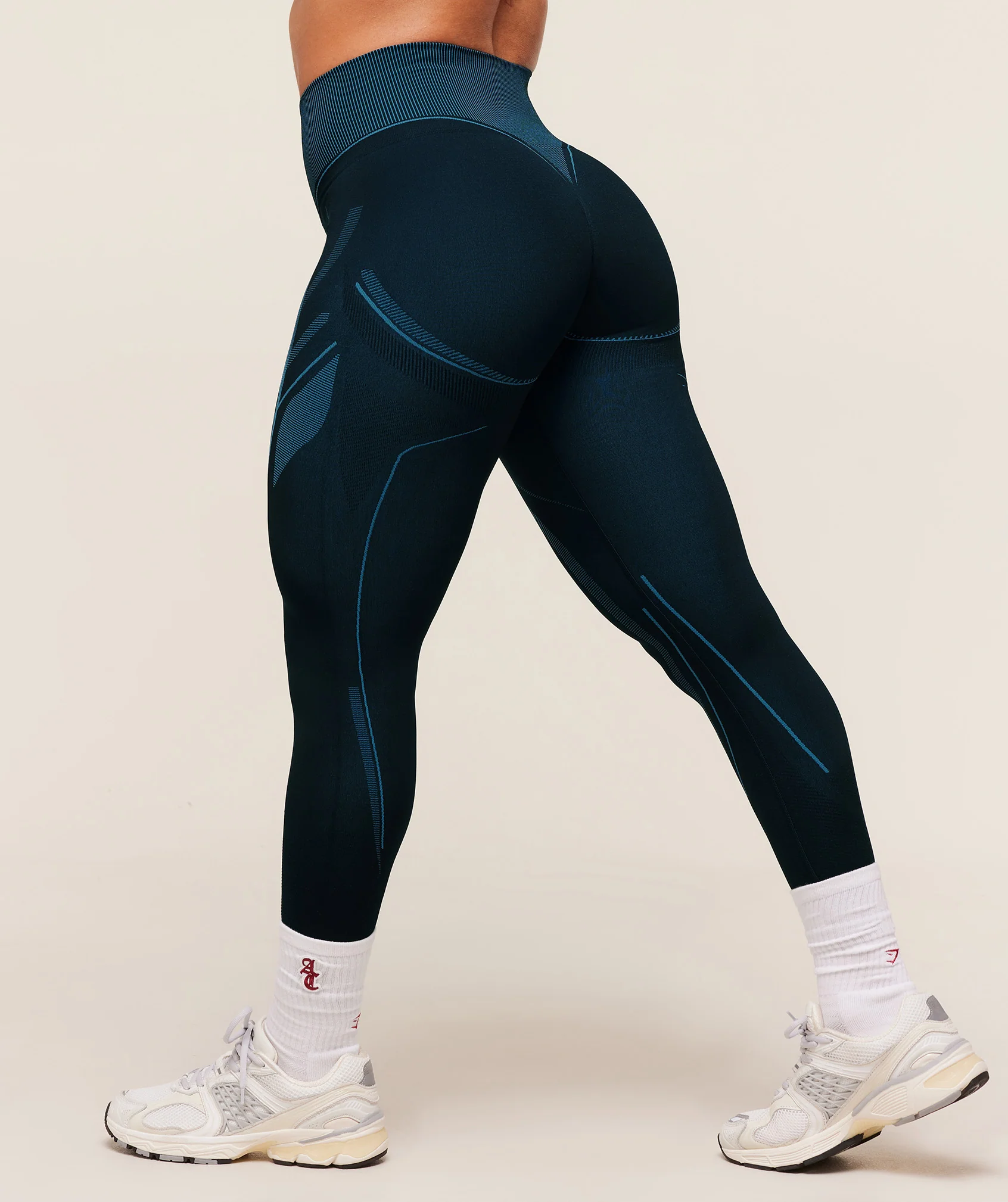 Gymshark x Analis Seamless Leggings - Midnight Blue/Lats Blue - Image 3